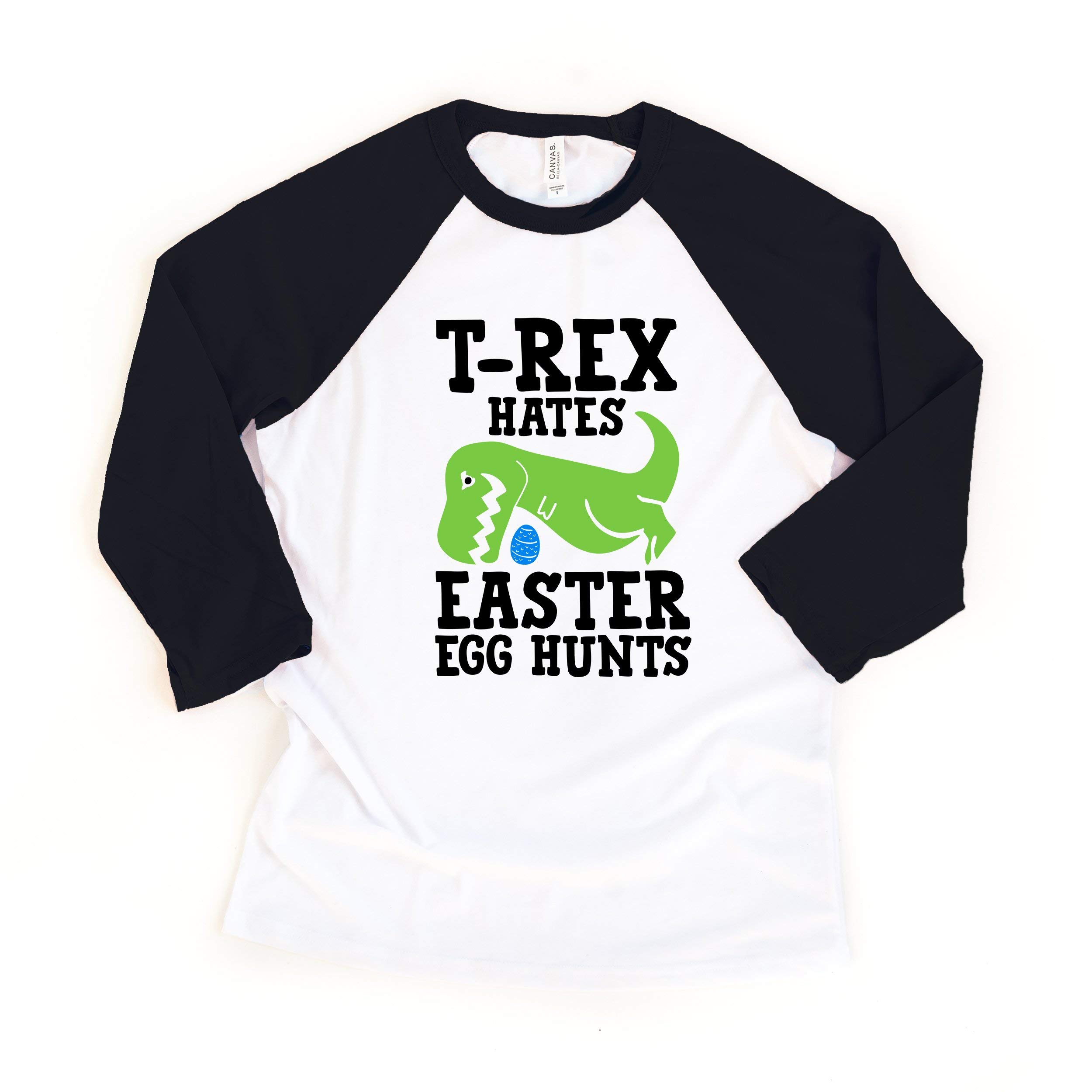 T-Rex Hates Easter Egg Hunt - Funny Dinosaur Toddler T-Shirt for Boys & Girls | Easter Party Outfit, Spring Festival Costume, Dino Lover Gift