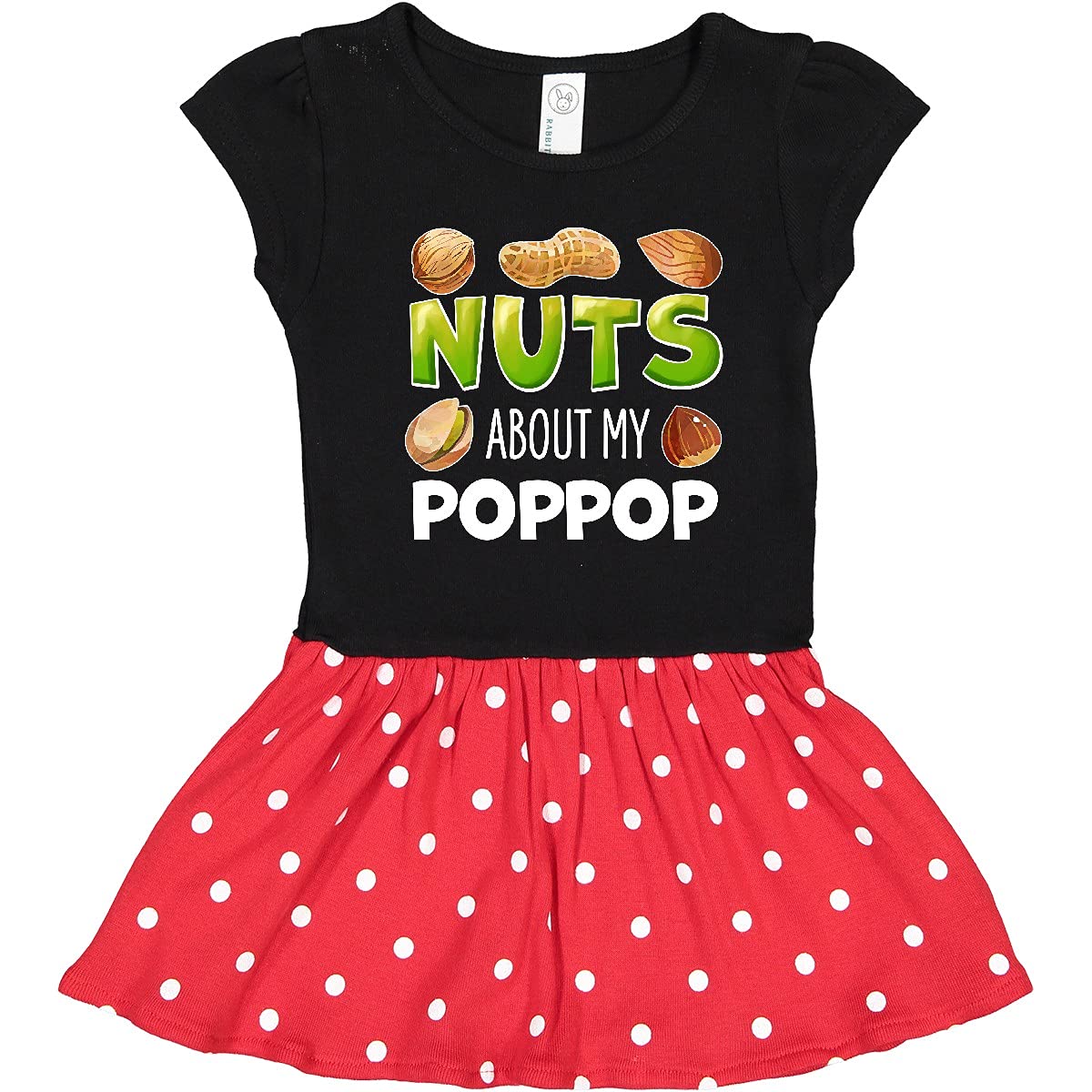 Buy Inktastic Nuts About My Poppop Peanut, Almond, Pistachio Print Toddler Dress - Cute Casual Outfit for Grandparents Day, Family Reunions & Playdates