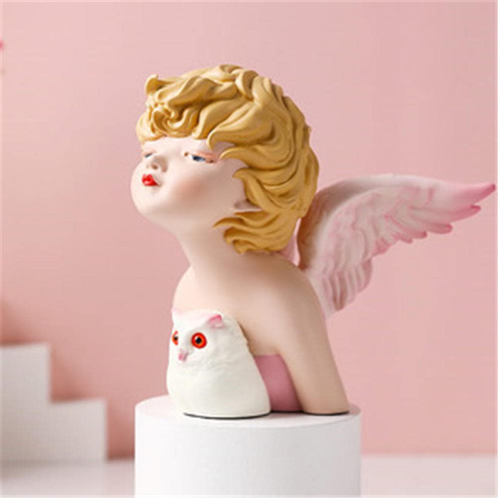 Nordic Cute Girl Statue - Modern Sculpture for Living Room, Office & Home Decor - Cartoon Figurine for Bookshelf, Desk & Gift Giving