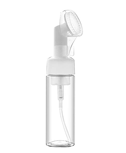 Pharcos Refillable Foaming Face Wash Bottle with Built-In Brush | BPA-Free, Leak Proof 150ml for Facial Cleansing & Massage | Ideal for Travel, Gym & Daily Skincare Routine