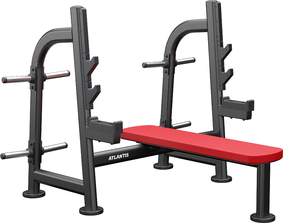 ATLANTIS Olympic Flat Bench Press - Professional Weight Bench for Home & Gym Strength Training - Perfect for Powerlifting, Bodybuilding & CrossFit Workouts