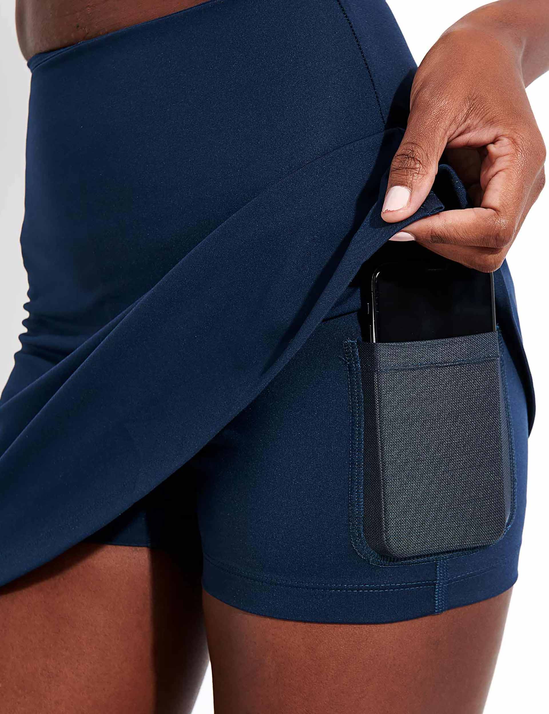 Women's Skort in Midnight Black - Stylish & Comfortable Skirt Shorts Hybrid for Running, Yoga, and Casual Wear