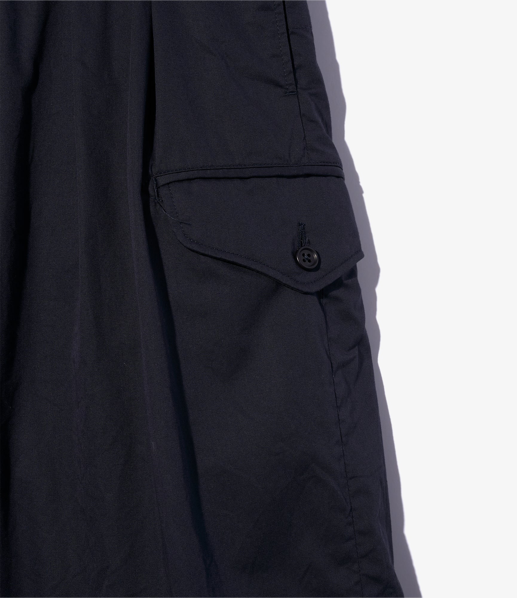 Premium Gurkha Shorts - Dark Navy High-Count Twill Men's Casual Pants for Outdoor Adventures & Travel