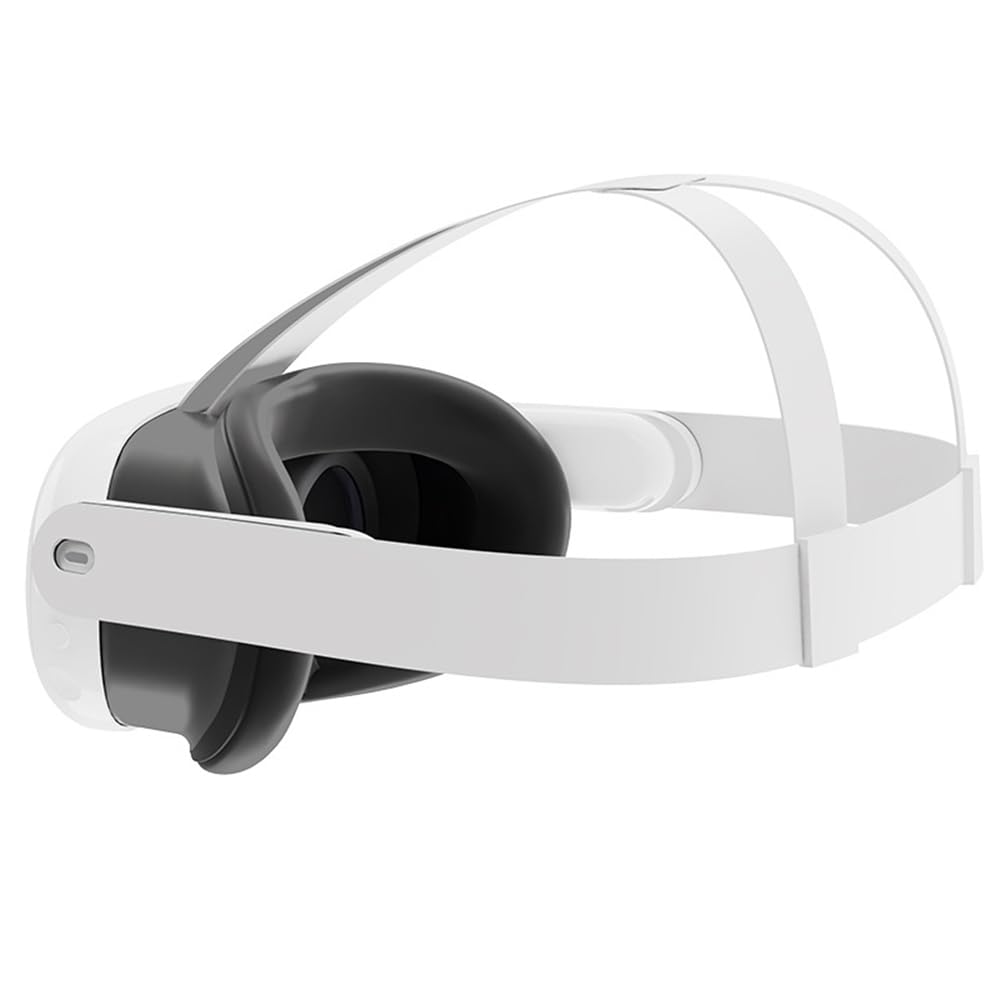 Premium Silicone VR Face Cover for Meta Quest 3 - Light Blocking, Sweat-Proof, Washable Replacement Cushion & Protective Eye Pad - Comfortable Gaming Accessory for Extended VR Sessions (White)