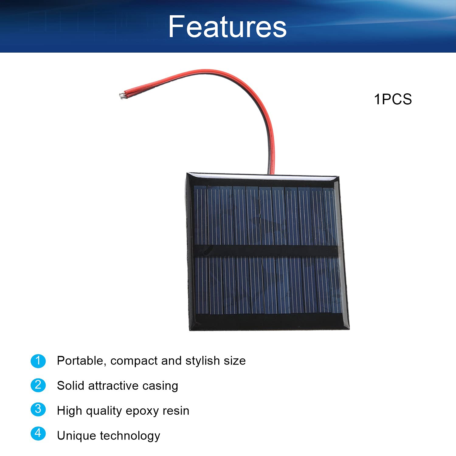 Bettomshin 1Pc 5.5V 0.6W Mini Solar Panel - Polycrystalline Solar Cell for DIY Projects, Light Electric Toys, Solar Battery Chargers & Solar System Kits (2.56