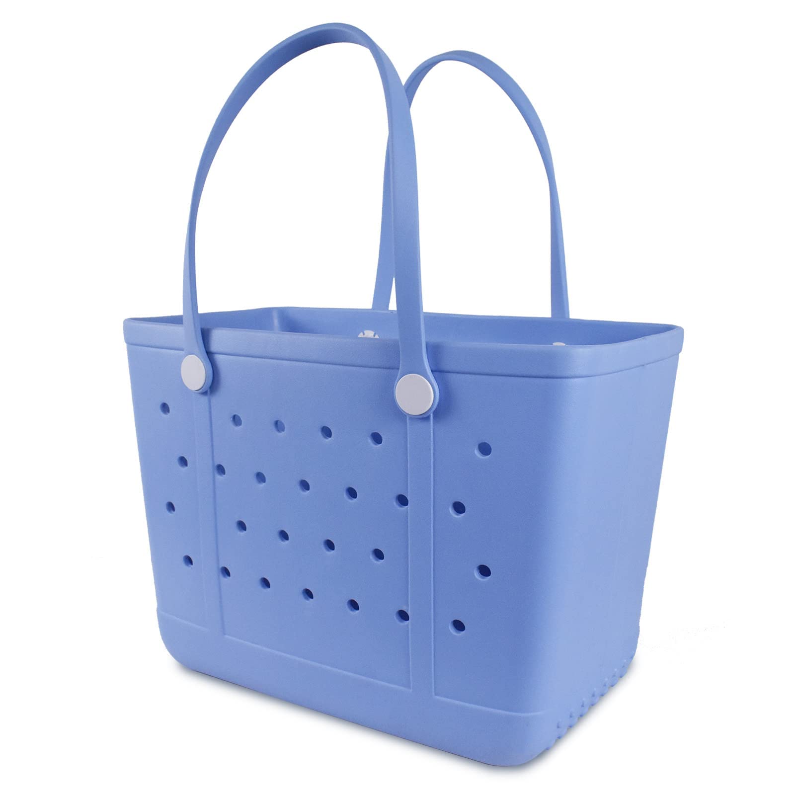 Waterproof Rubber X-Large Beach Tote Bag - Durable, Washable Open Handbag for Pool, Boat, Gym & Outdoor Activities | Green & Lake Blue Colors | Perfect for Swimming, Sports & Travel