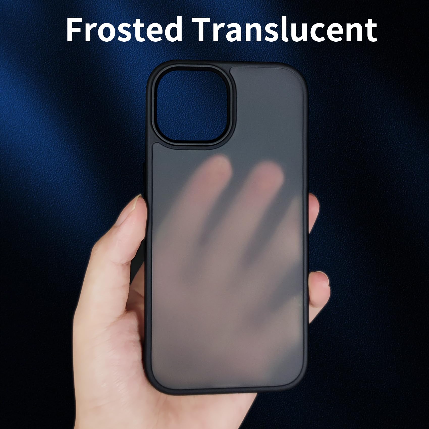 Military Grade Shockproof iPhone 16 Pro Max Case - Matte Frosted Translucent Back Cover with Anti-Fingerprint & Slim Drop Protection (Black) - Perfect for Outdoor Activities, Travel & Daily Use