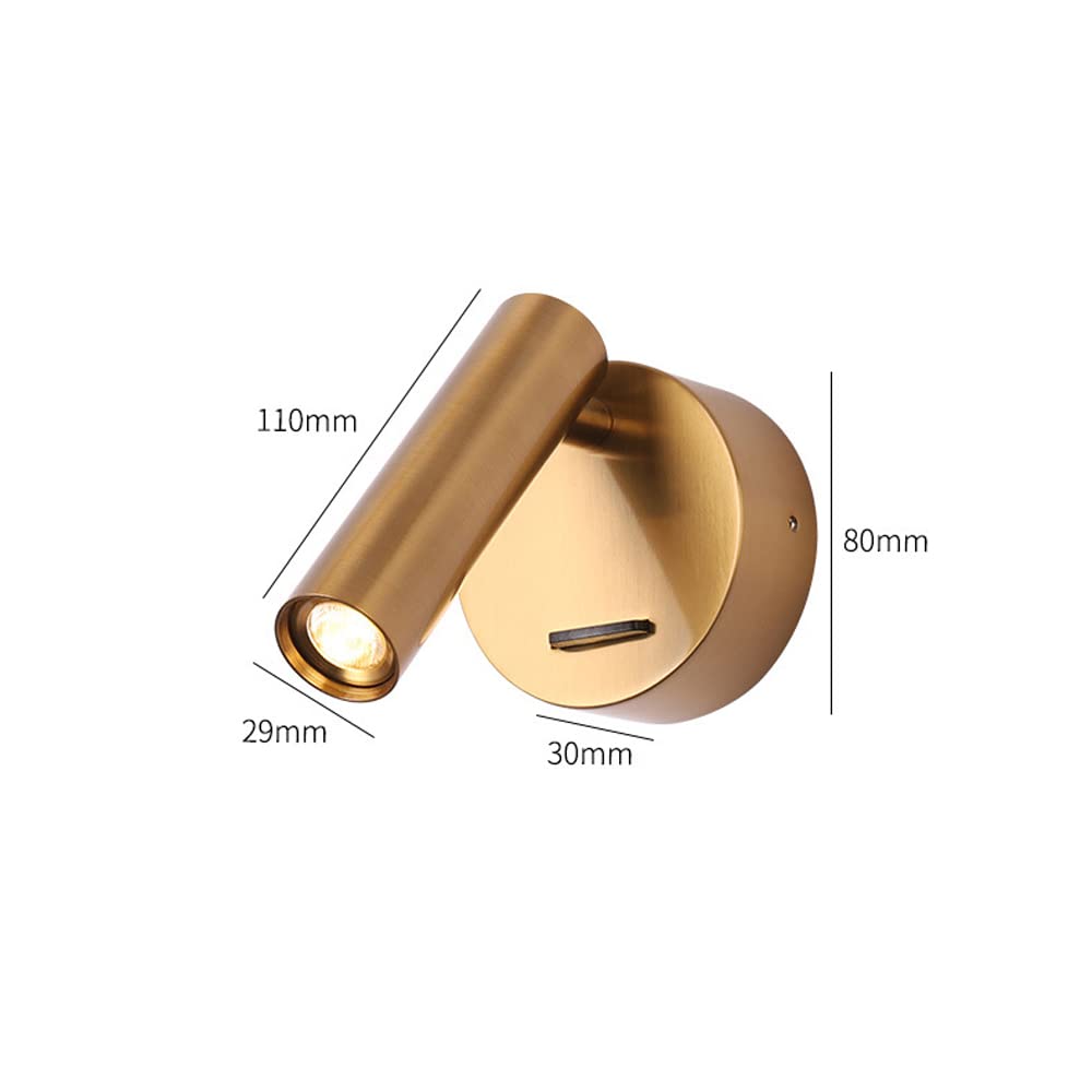 Modern LED Headboard Spotlight - Round Wall Lamp with Switch, 350° Rotatable & 90° Foldable - Bedside Reading Light for Bedroom, Hotel & Home Decor - Perfect for Reading, Ambience Lighting and Wall Accent
