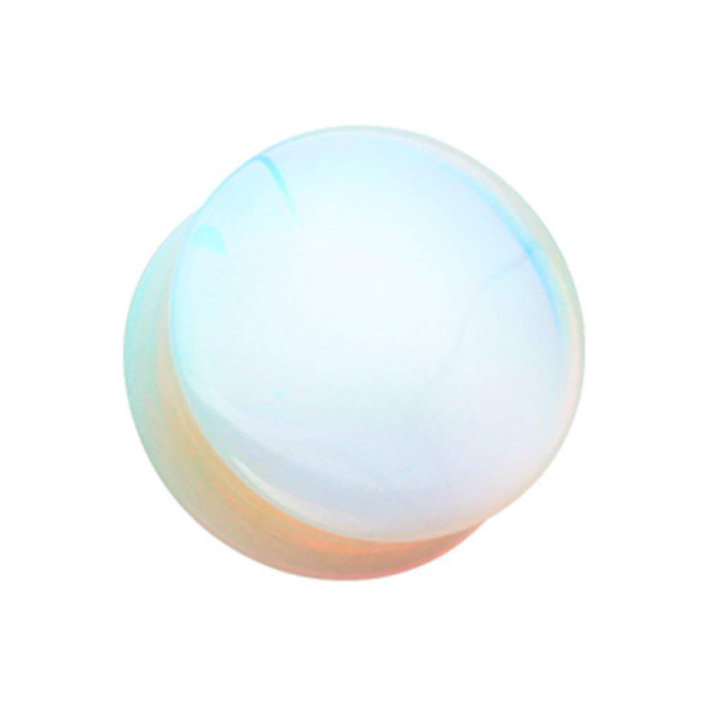 Opalite Stone Double Flare Ear Plugs - Stretching Jewelry for Daily Wear