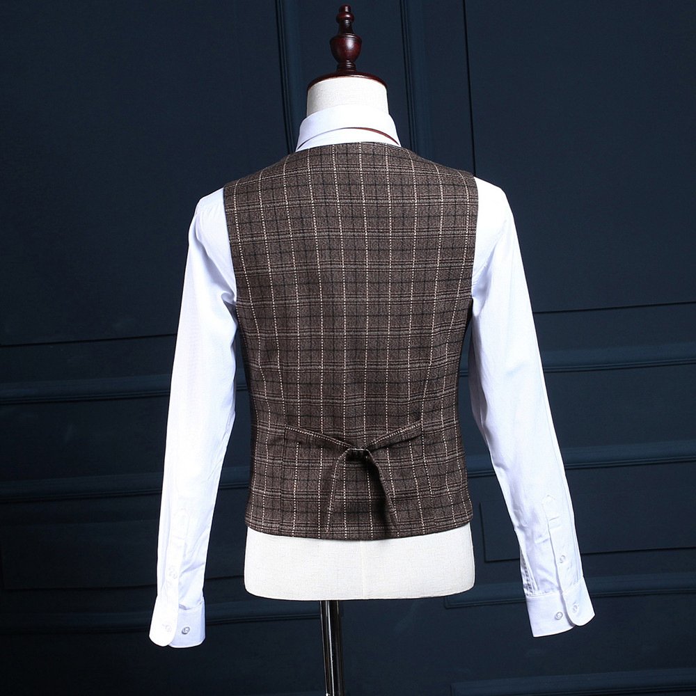 Men's 3-Piece Gangster Pinstripe Checkered Suit Set - Classic Fit Single Breasted Blazer & Flat Front Pants for Formal Events, Weddings & Vintage Style