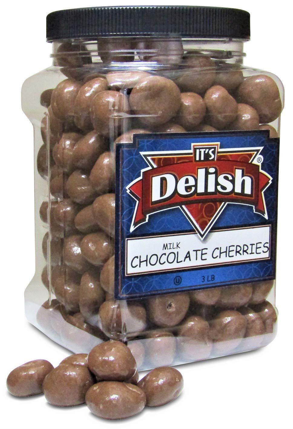 Delicious Milk Chocolate Covered Cherries - 3 lbs Bulk Size in Reusable Container | Perfect for Gifts, Parties & Holiday Treats