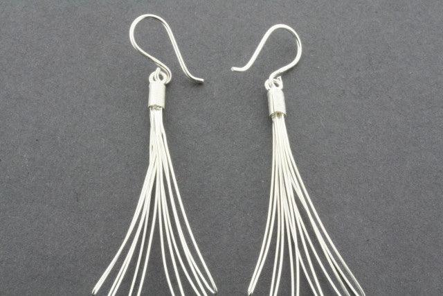 Long Brush Earrings Sterling Silver - Elegant Dangle Earrings for Women, Perfect for Parties, Weddings & Everyday Wear