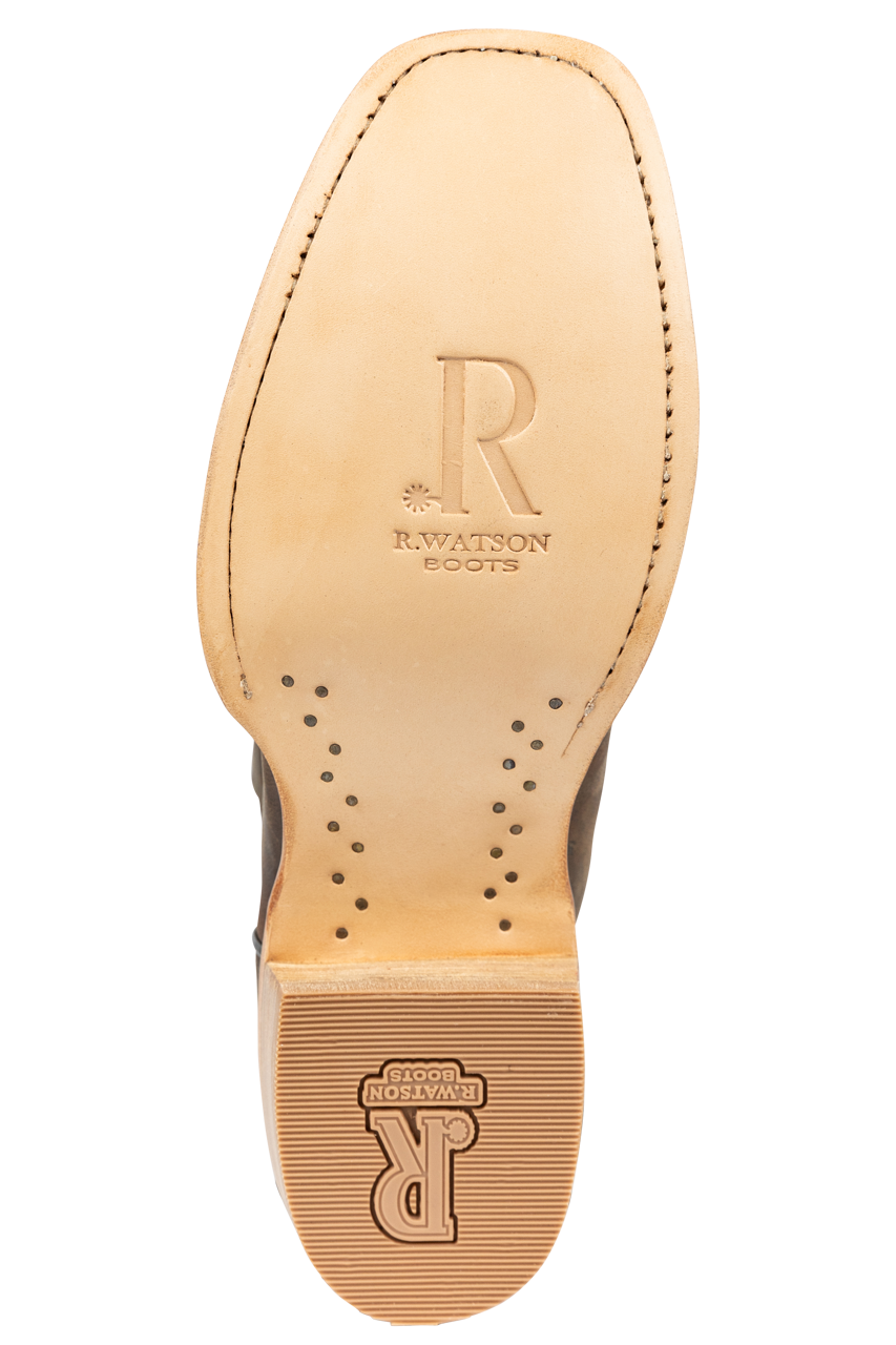 R. Watson Genuine Leather Goat Cowboy Boots for Men - Tan Western Boots for Country Riding, Line Dancing & Rodeo Events