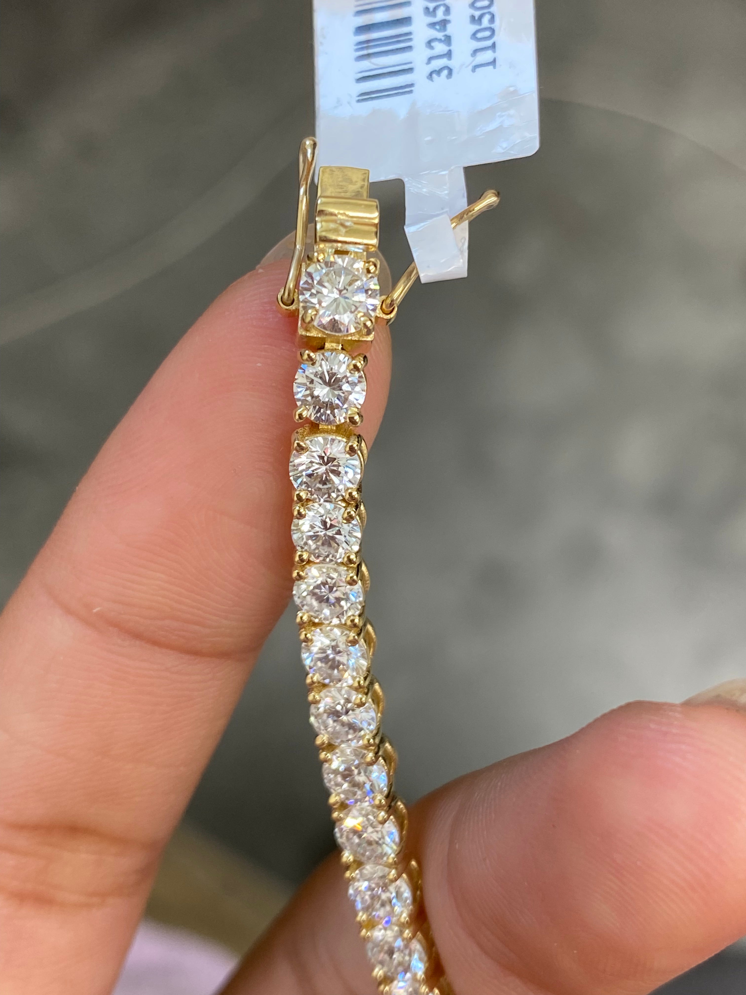 11.73 CT Lab-Created Yellow Diamond Tennis Bracelet - 7.25 Inches Elegant Gold Jewelry for Women, Perfect for Weddings, Parties & Special Occasions