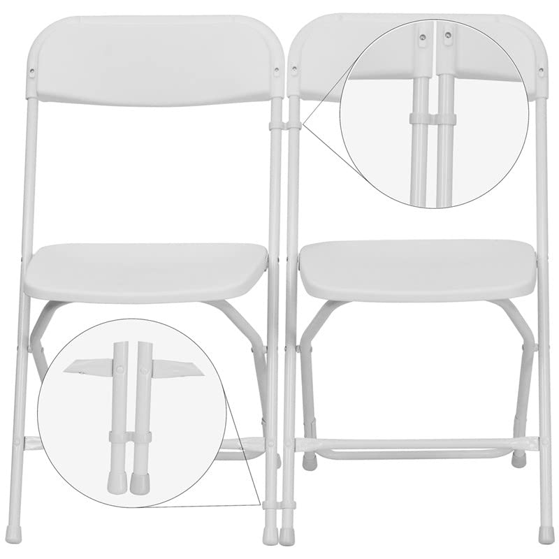 TentandTable Chair Connector Clips for Folding Chairs - White (50 Pack) | Universal Fit for Most Plastic Folding Chairs | Secure Chair Pairing & Row Seating Solution | Perfect for Events, Weddings, Classrooms & Outdoor Gatherings