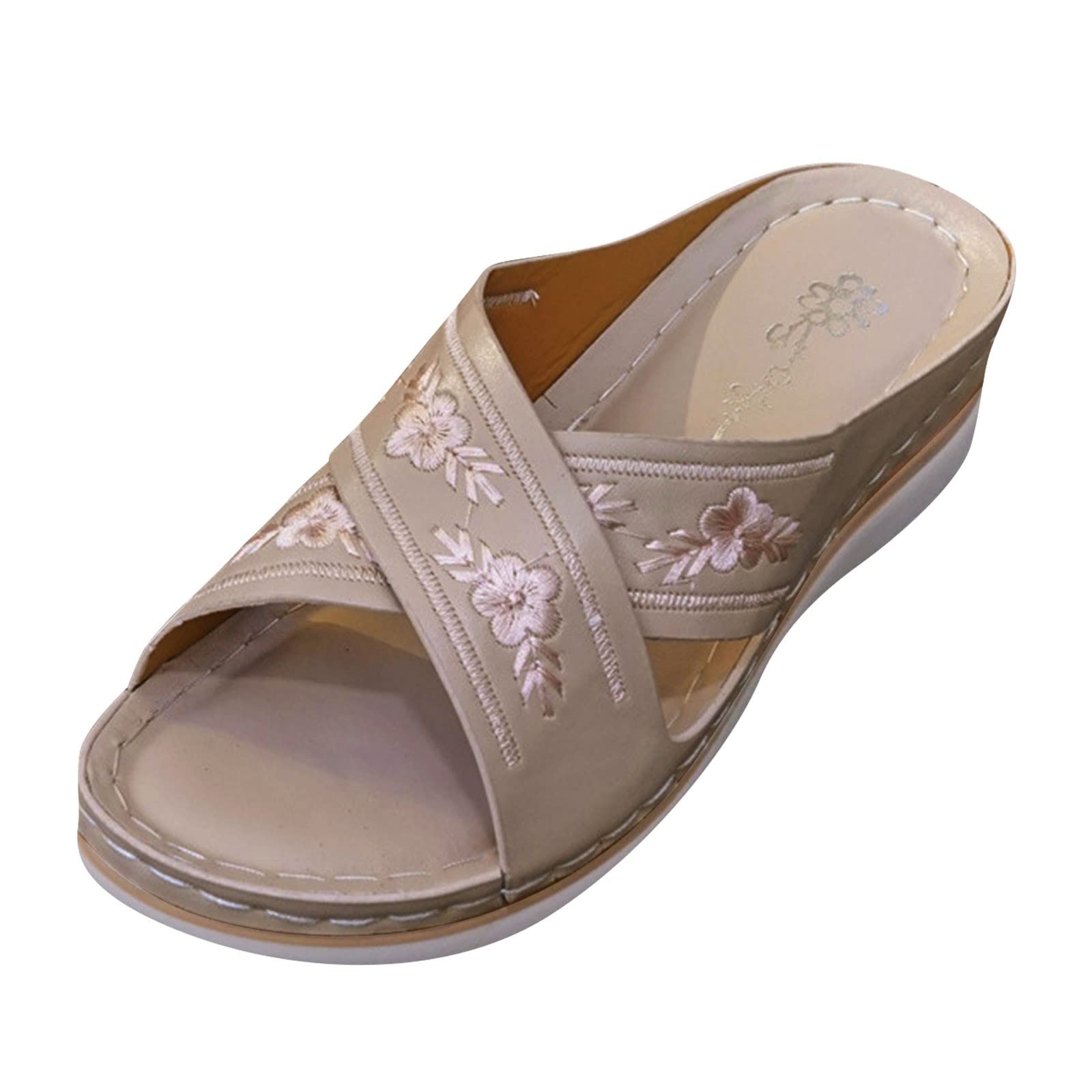 Breathable Women's Casual Summer Sandals - Slip-On Open Toe Wedge Shoes with Thick Sole for Walking, Beach & Outdoor Activities