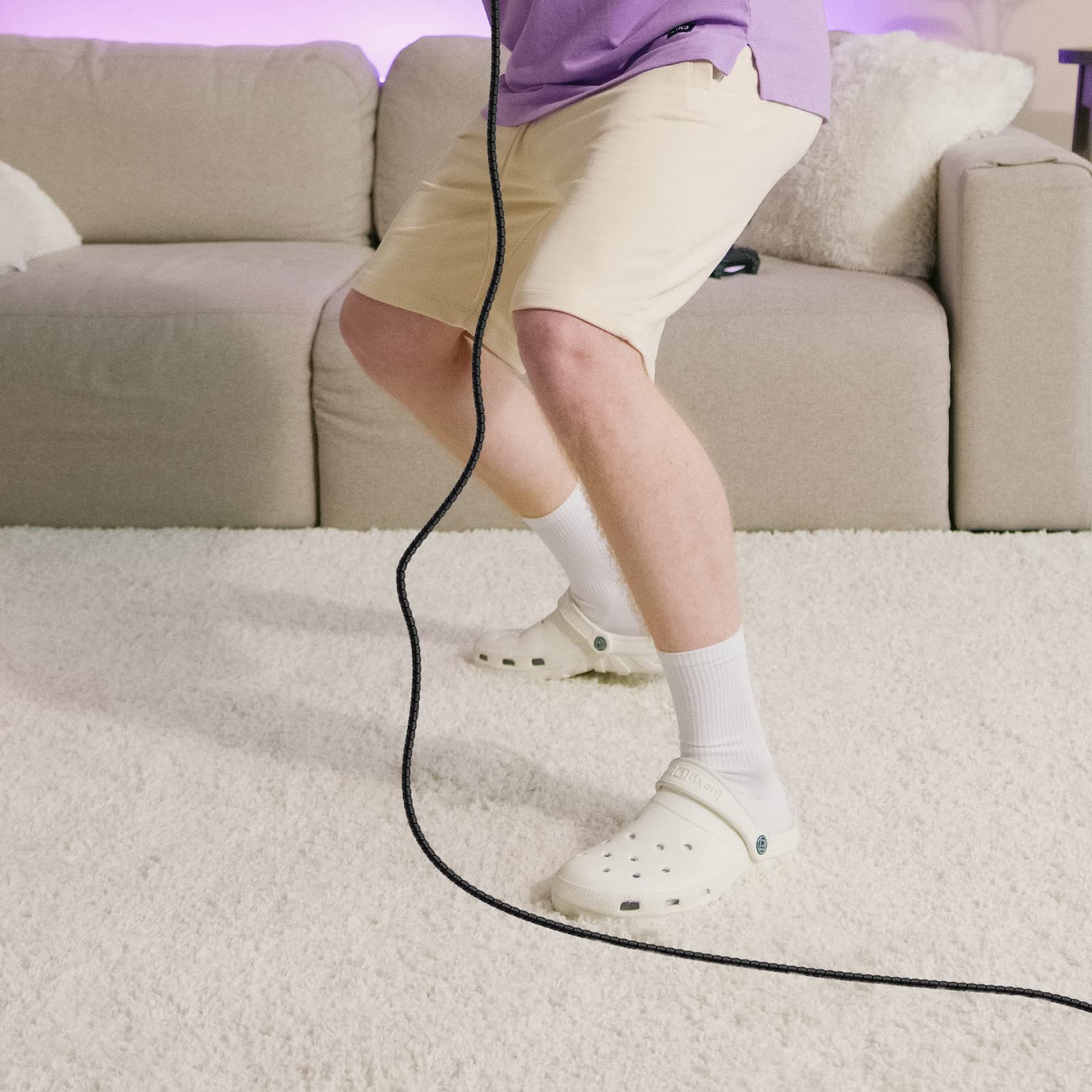 PSVR 2 Cable Protector for PS5 - 17ft Black Pet-Proof Wire Cover for VR Gaming