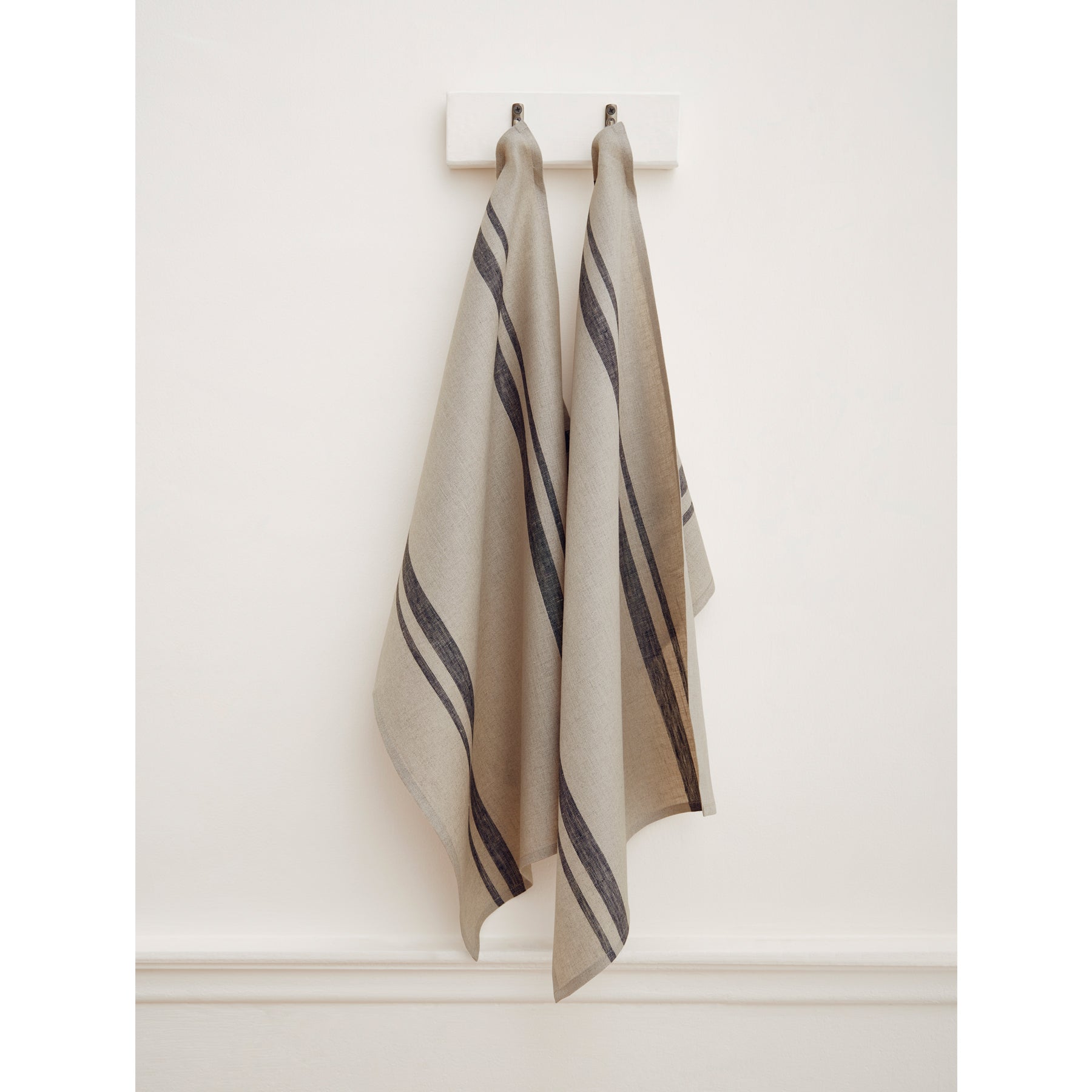 French Striped Kitchen Towels Set of 2 - Absorbent Cotton Dish Cloths for Drying Dishes & Cleaning - Perfect for Farmhouse & Coastal Style Kitchens