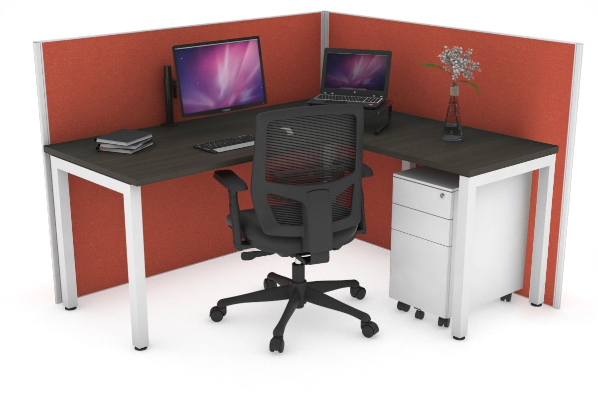 Horizon Quadro Square Legs L-Shaped Corner Office Desk - 1400mm x 1700mm, Modern Home Office Furniture for Small Spaces, Perfect for Workstations, Gaming & Study Areas
