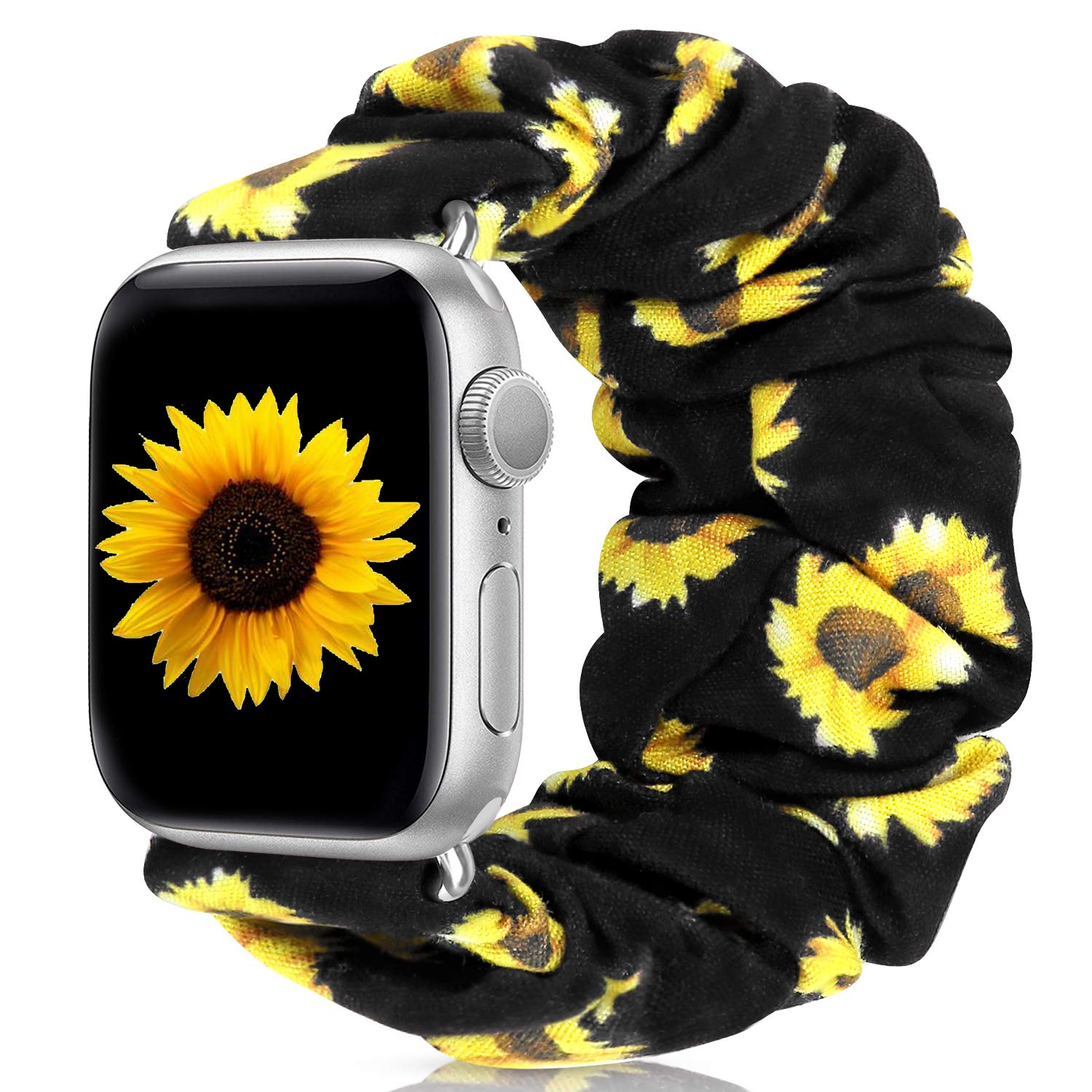 Scrunchie Watch Bands for Women - Soft Elastic Replacement Wristband Compatible with Apple Watch Series 10/9/8/7/6/5/4/3/2/1/SE (38mm 40mm 41mm 42mm 44mm 45mm 46mm 49mm Ultra) - Stylish & Comfortable iWatch Accessory for Workout, Yoga, Running & Everyday Wear