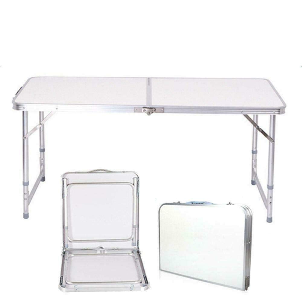 3'/4'/6' Ft Lightweight Aluminum Folding Table - Portable Camping, Picnic, BBQ, Office & Outdoor Dining (4 FT) - Perfect for Backyard, Tailgating & Travel