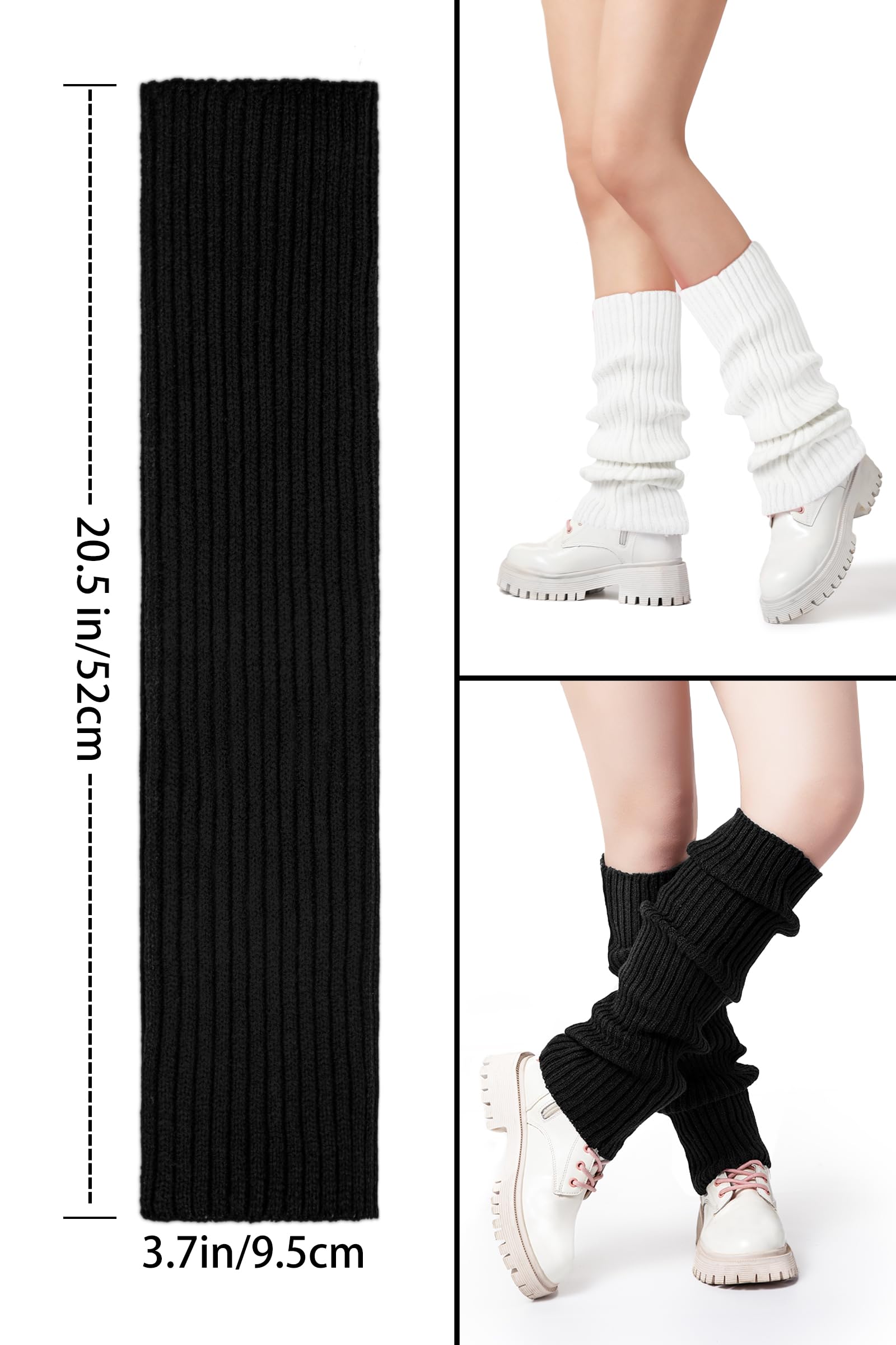 Clothirily Women's Knit Leg Warmers - Neon 80s Style Fashion Accessories for Sports, Party & Yoga | Warm & Stylish Winter Workout Gear