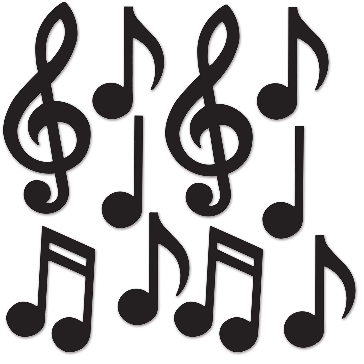 Music Note Party Decorations Bundle - Table Cover, Hanging Swirls, Plates & Napkins for Birthday, Wedding & Themed Events