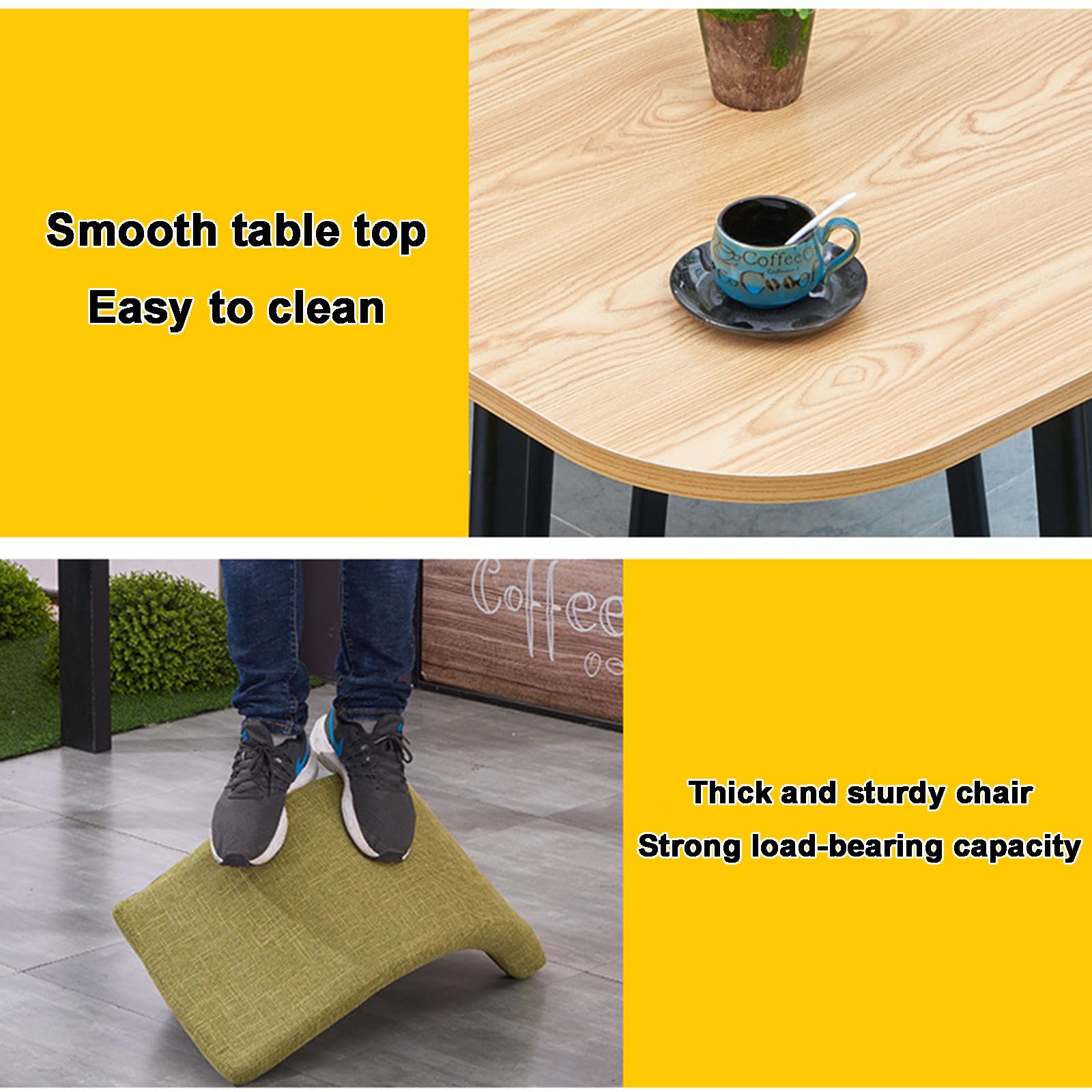 Round Conference Table for 4 with Chairs - 5-Piece Space Saving Office & Dining Room Set - Perfect for Small Meetings, Home Office & Compact Spaces