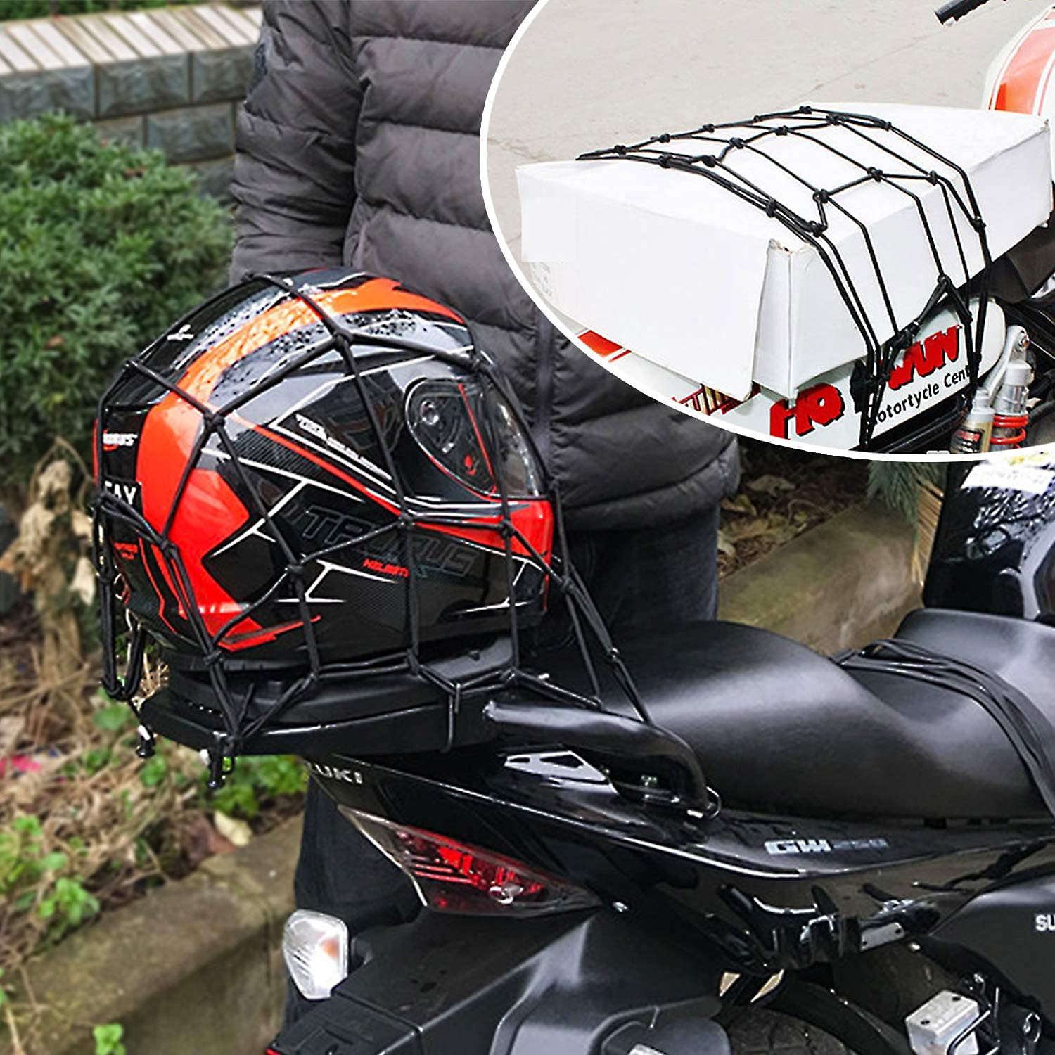 2 Pack Heavy Duty Motorcycle Cargo Net - 15.7