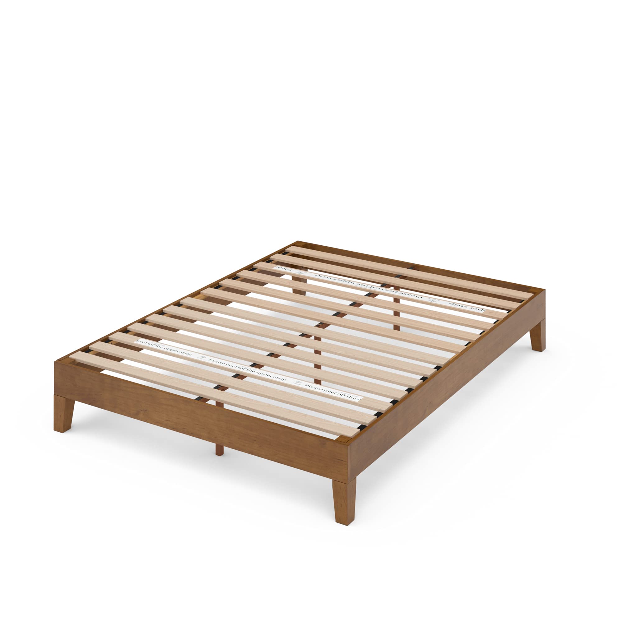 Zinus Full Size Wood Platform Bed Frame - 12 Inch Marissa Deluxe with Wood Slats, Easy Assembly, No Box Spring Needed, Underbed Storage, Rustic Pine Finish | Perfect for Small Bedrooms, Guest Rooms & Dormitories