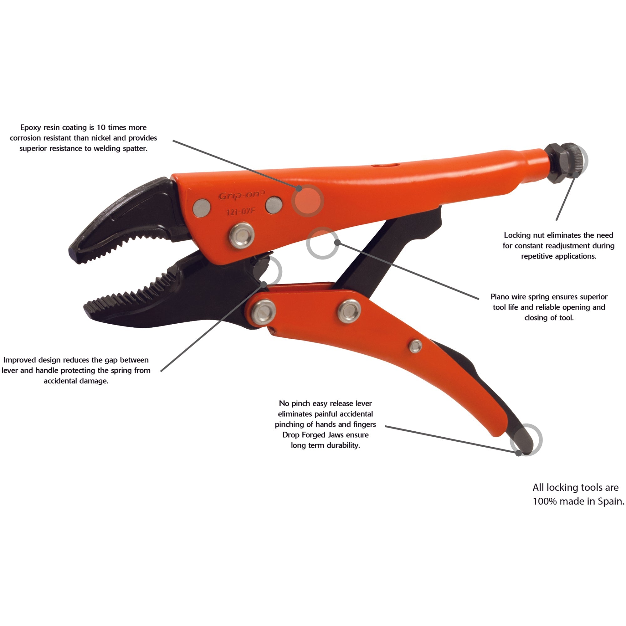 Grip on® Locking Pliers Omnium Grip - Heavy Duty Clamping Tool for Welding, Plumbing & DIY Projects