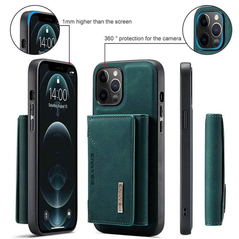 Premium Magnetic Leather Case for iPhone 14 Pro - Detachable & Protective Cover with Strong Magnets | Perfect for Work, Travel & Everyday Use