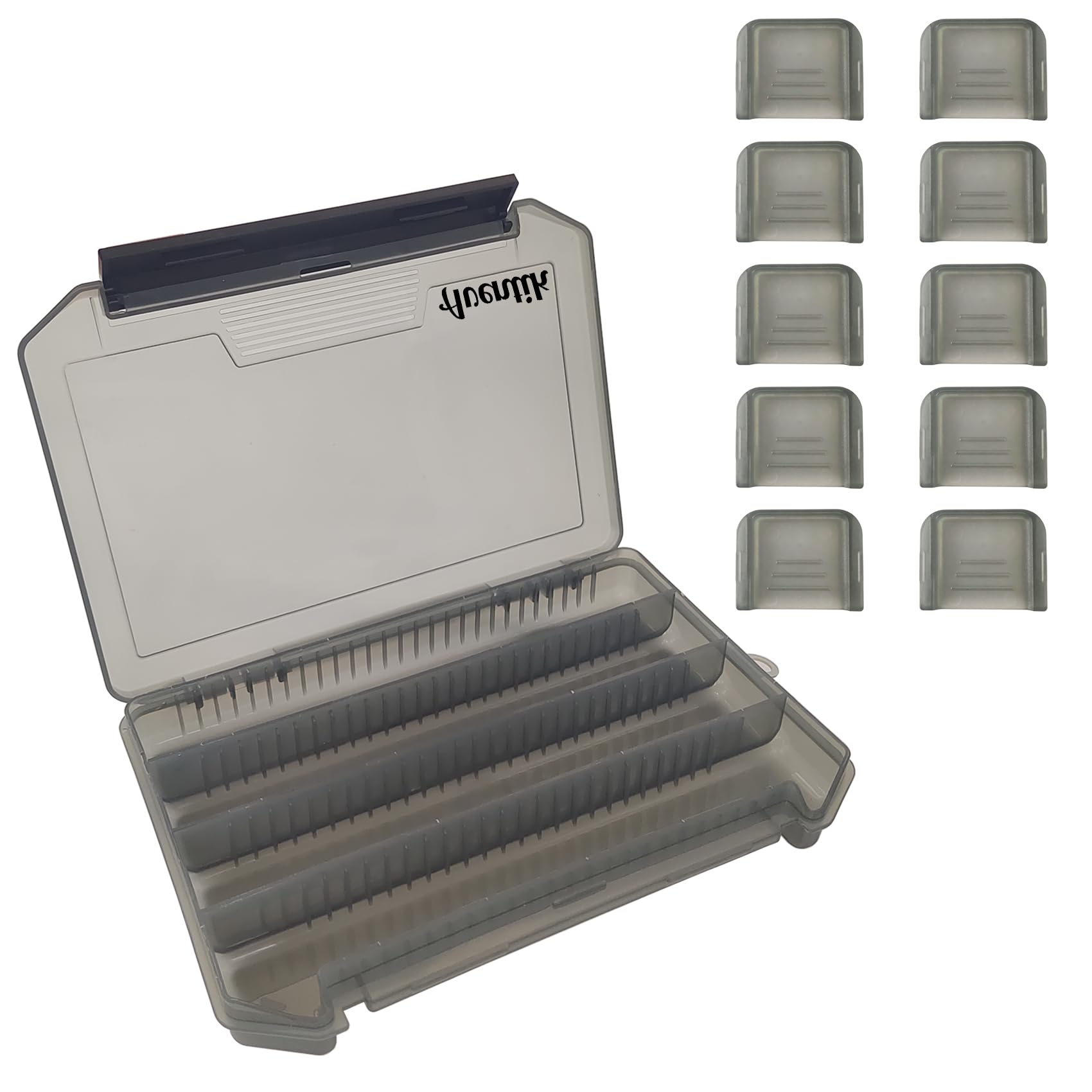 **Aventik Fly Box - Portable Jig Head Storage Box for Crappie & Bass Fishing - Durable Tackle Organizer with Secure Lure Storage (Grey) - Perfect for Ice Fishing & On-the-Go Anglers**