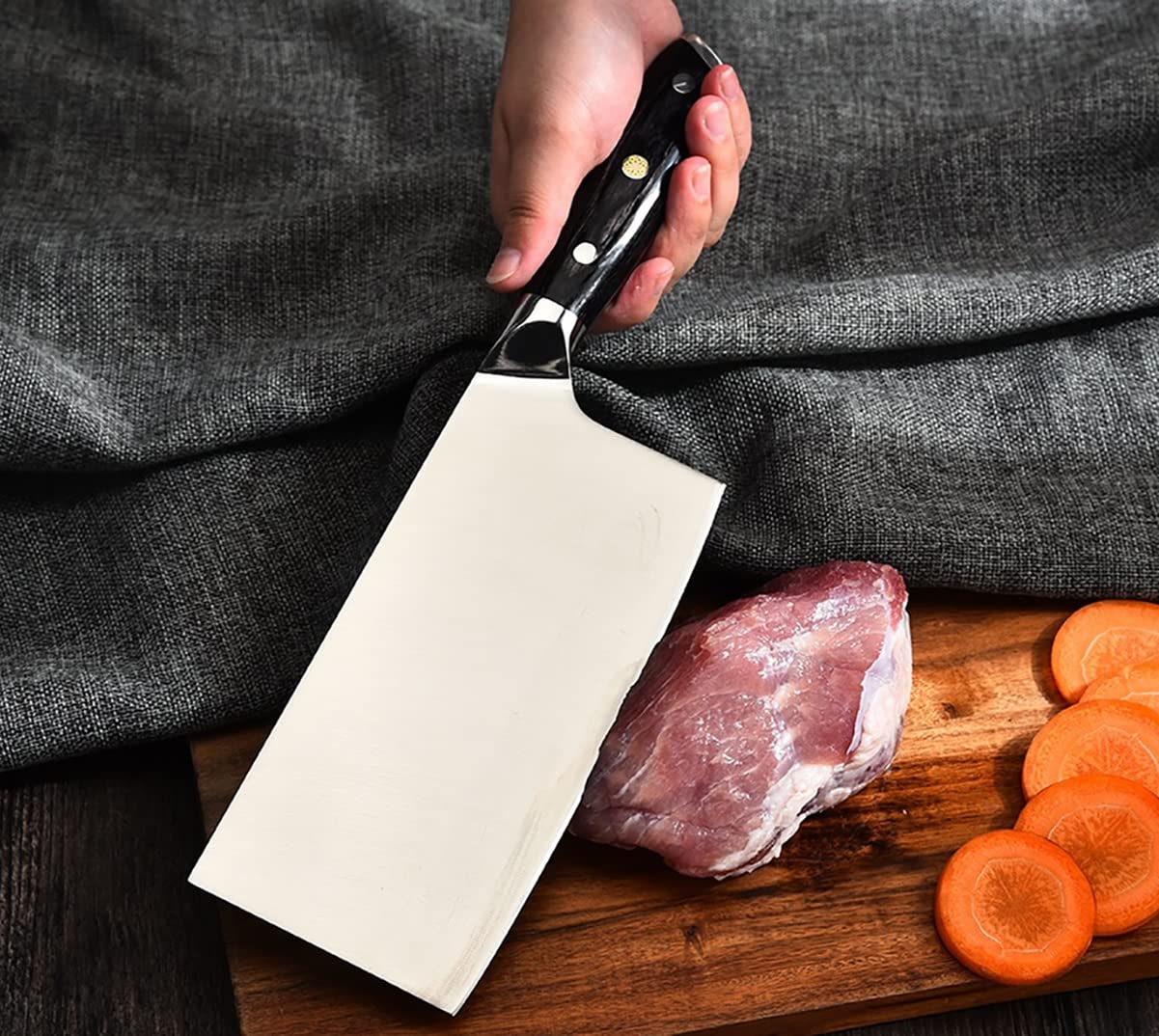 Premium 8-inch Japanese Chef Knife Set - 9-Piece German 1.4116 Steel Kitchen Knives with Fruit & Butcher Knives | Professional Cooking Tools for Home Chefs, Outdoor Camping & BBQ | BY ZZYY
