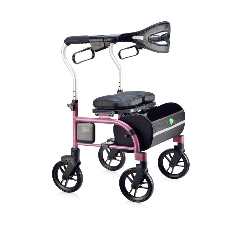 Evolution Trillium 4 Wheeled Walker with Seat & Basket - Lightweight Mobility Aid for Seniors & Adults - Ideal for Indoor & Outdoor Use, Shopping & Daily Activities