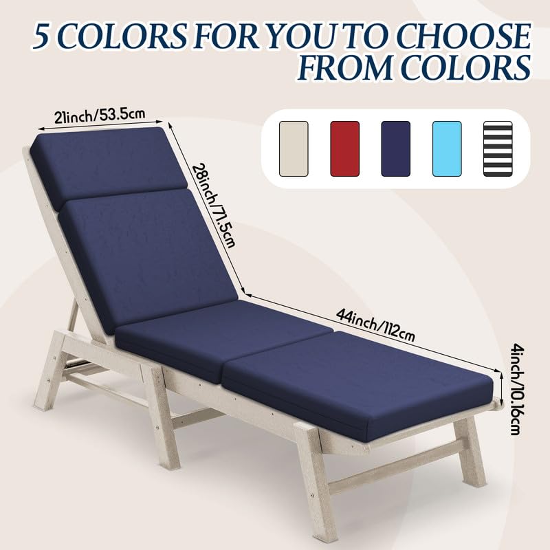 4-Piece Waterproof Outdoor Chaise Lounge Cushions Set (72