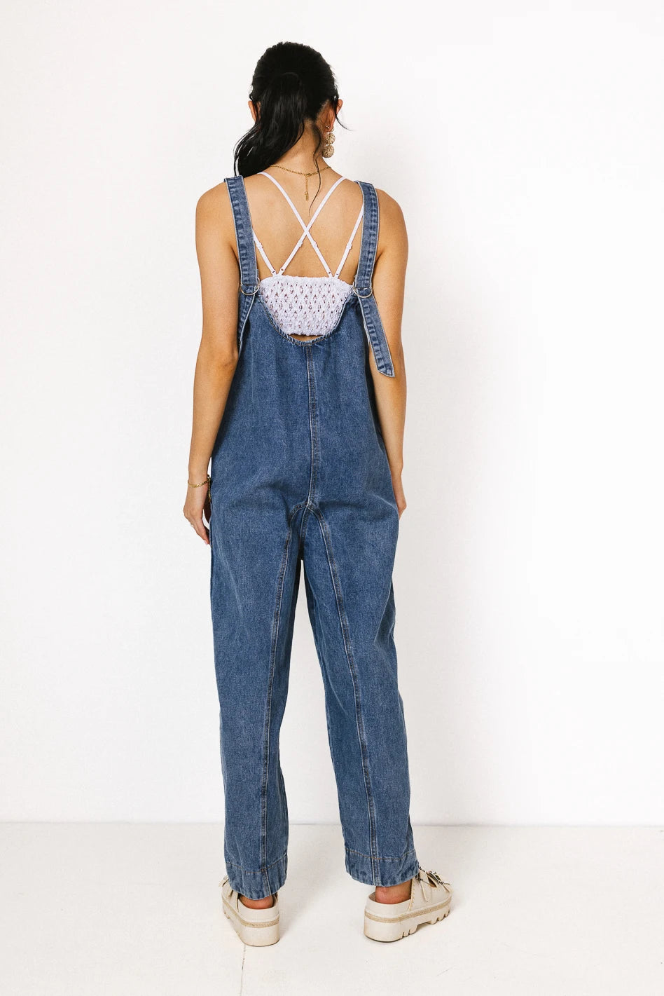 Madeline Jumpsuit - Medium Wash Denim Romper for Women | Casual Chic One-Piece Outfit for Summer, Beach, and Everyday Wear | FINAL SALE