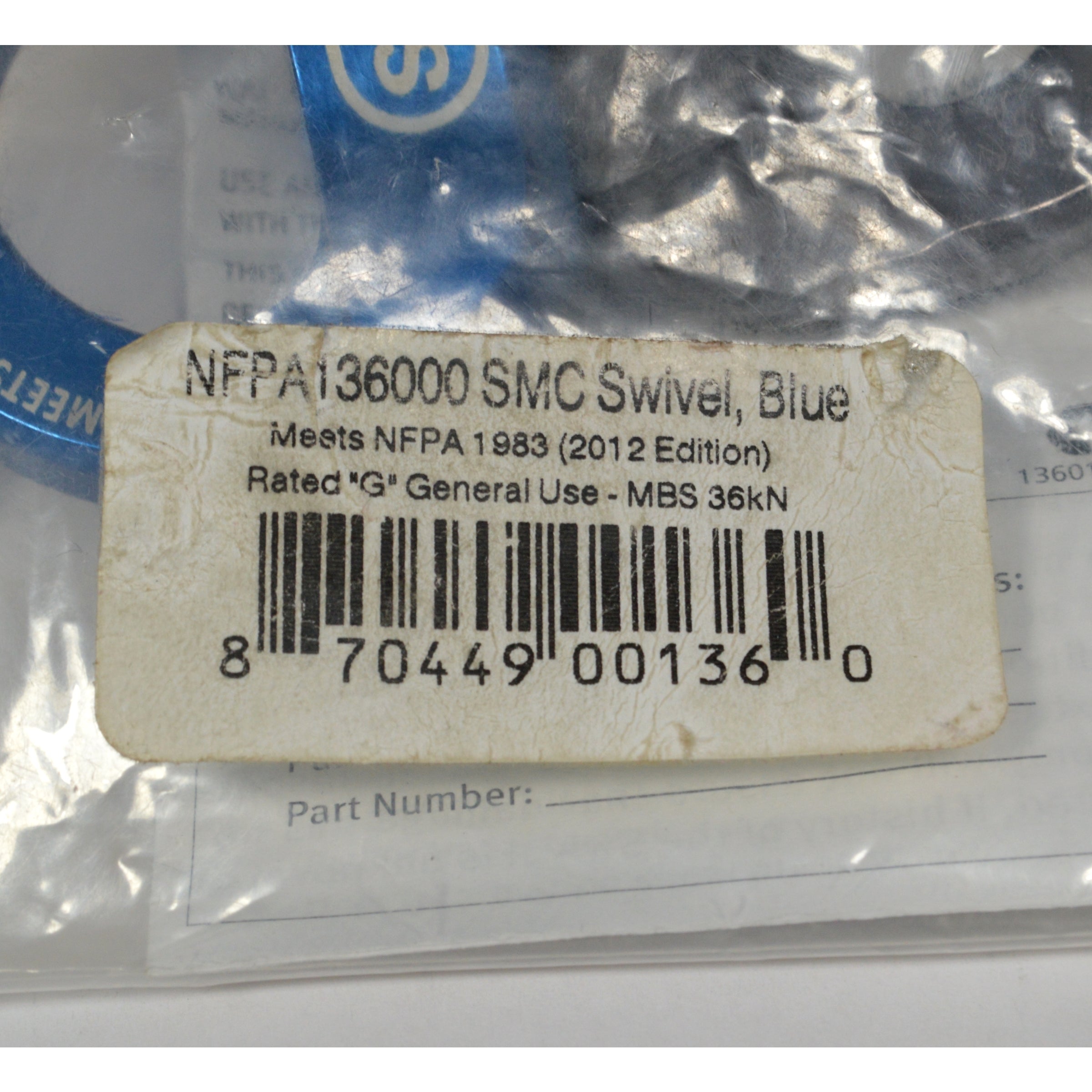 BLUE RESCUE SWIVEL #NFPA136000 by SEATTLE MFG CO (SMC) - Heavy Duty Climbing & Mining Safety Gear for Emergency Rescue & Industrial Use