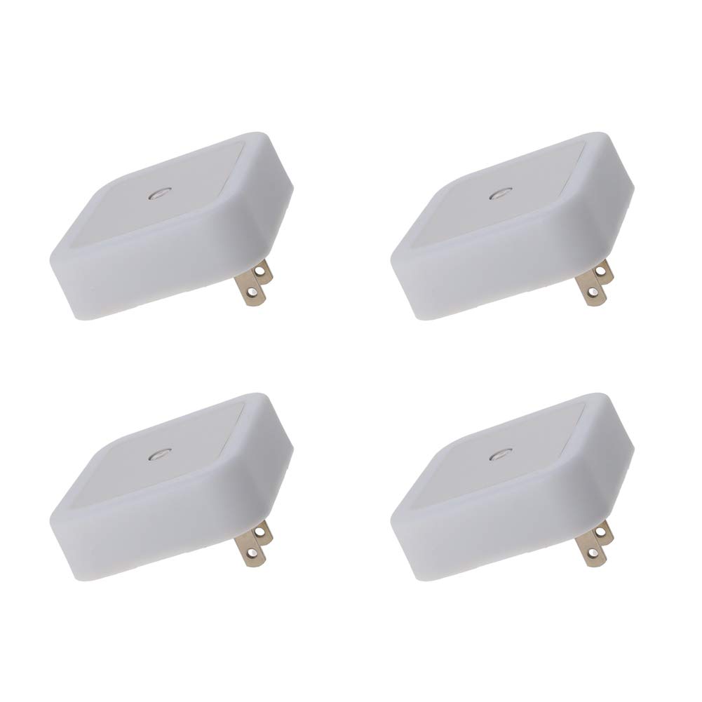 Othmro 4-Pack Plug-in LED Night Lights with Auto Dusk-to-Dawn Sensor - Warm White ABS Bedside Lamps (L65×W65×H68mm) for Bedroom, Kitchen, Hallway - Energy Saving Christmas Decor & Safety Lighting (US Plug)