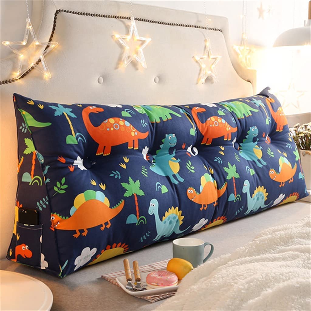 SJFYRG Kids Triangle Wedge Pillow - Soft Support Cushion for Children's Bed, Playroom & Reading - 120x22x50cm Decorative Headboard Pillow (Color A) - Perfect for Bedtime Stories, Playtime & Relaxing in Bed