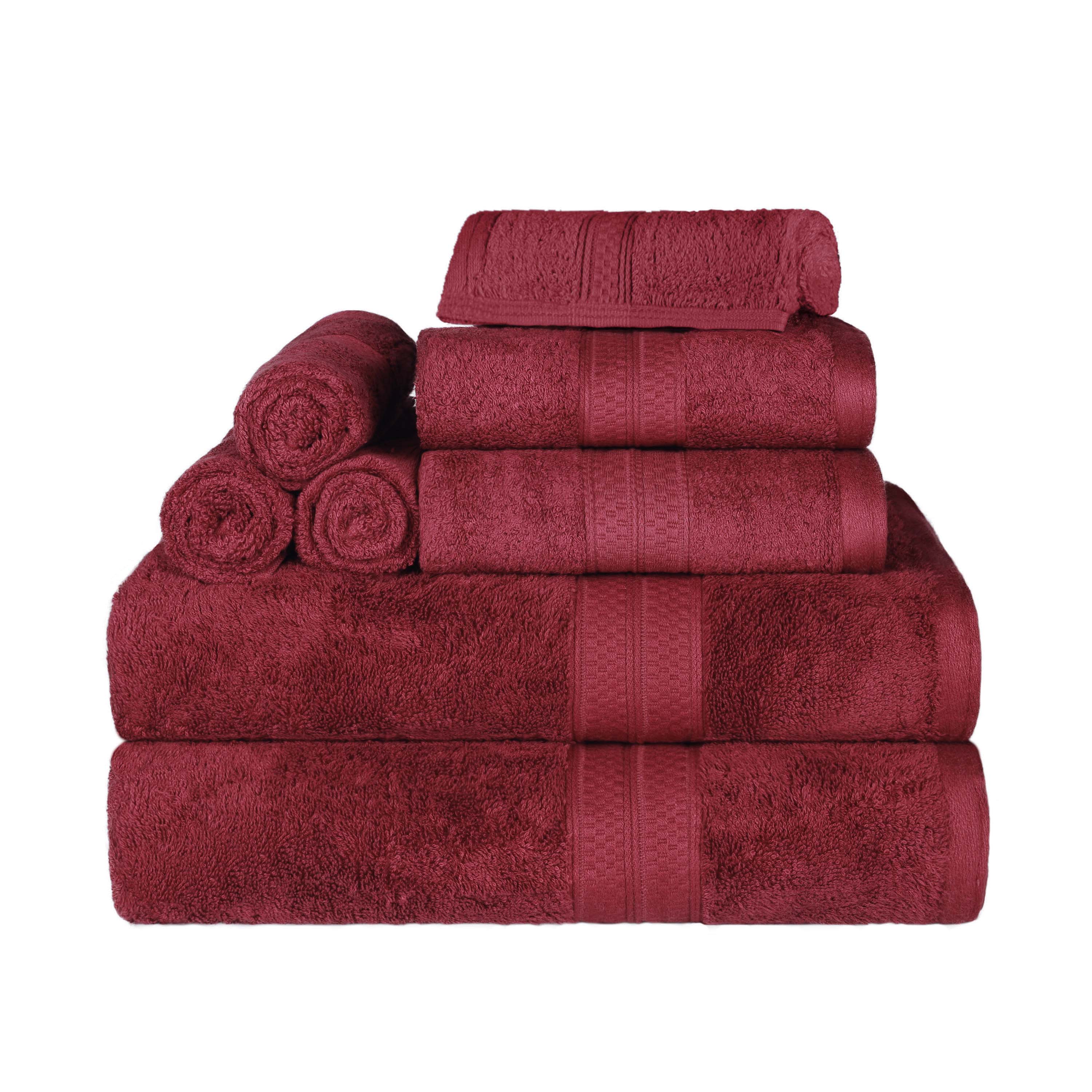 Ultra Soft Rayon Bamboo Cotton Blend 8-Piece Towel Set - Luxurious Bath & Spa Towels for Home, Hotel, and Gift Use