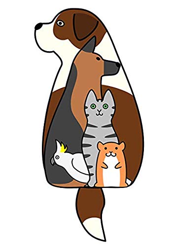EW Designs House Pets Vinyl Decal Sticker - Dog, Cat, Bird & Hamster Silhouette (4 Inch) - Perfect for Cars, Laptops, Windows & DIY Home Decor