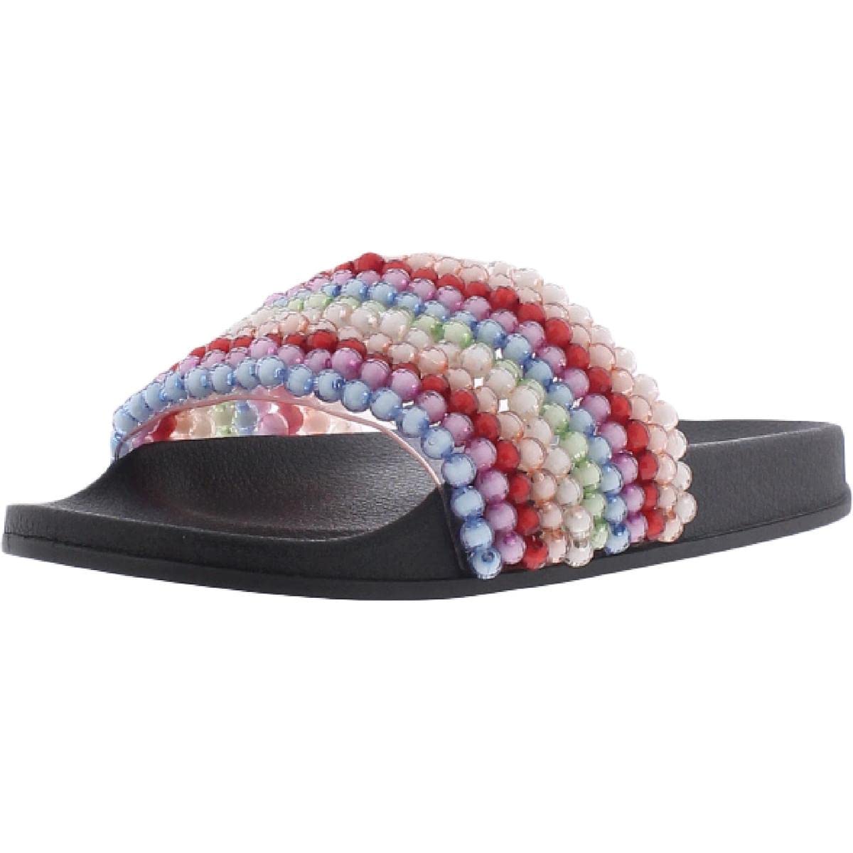 Jessica Simpson Women's Saycie Slip-On Comfort Pool Slides - Soft Cushioned Sandals for Beach, Poolside, and Summer Relaxation