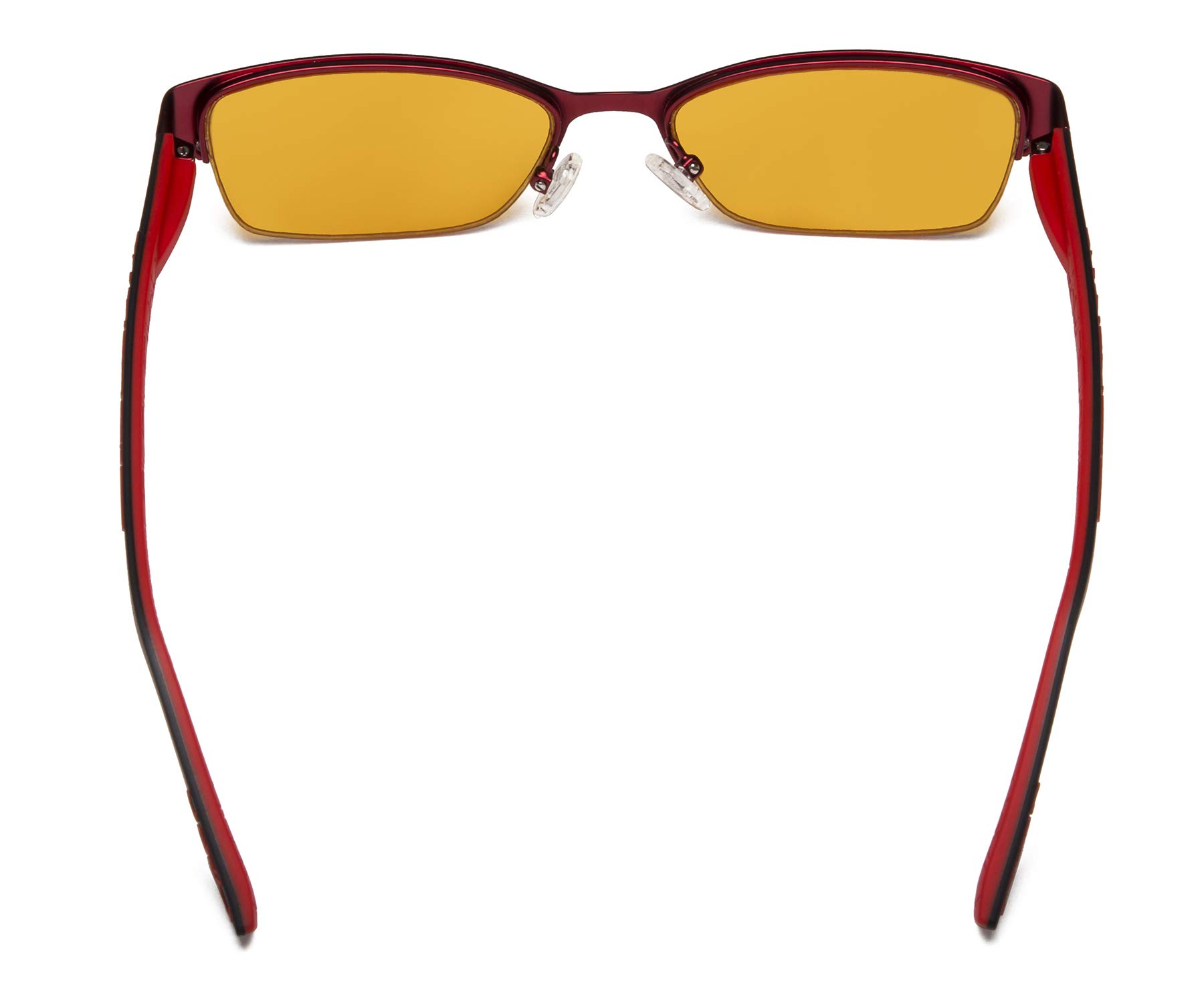 Eyekepper Anti-Blue Light Computer Gaming Glasses - 96.9% Blue Light Blocking, Orange Tinted Lenses for Eye Strain Relief & Better Sleep - Optical Frame for Women (Red, +0.00) - Perfect for Gaming, Office Work & Nighttime Screen Use