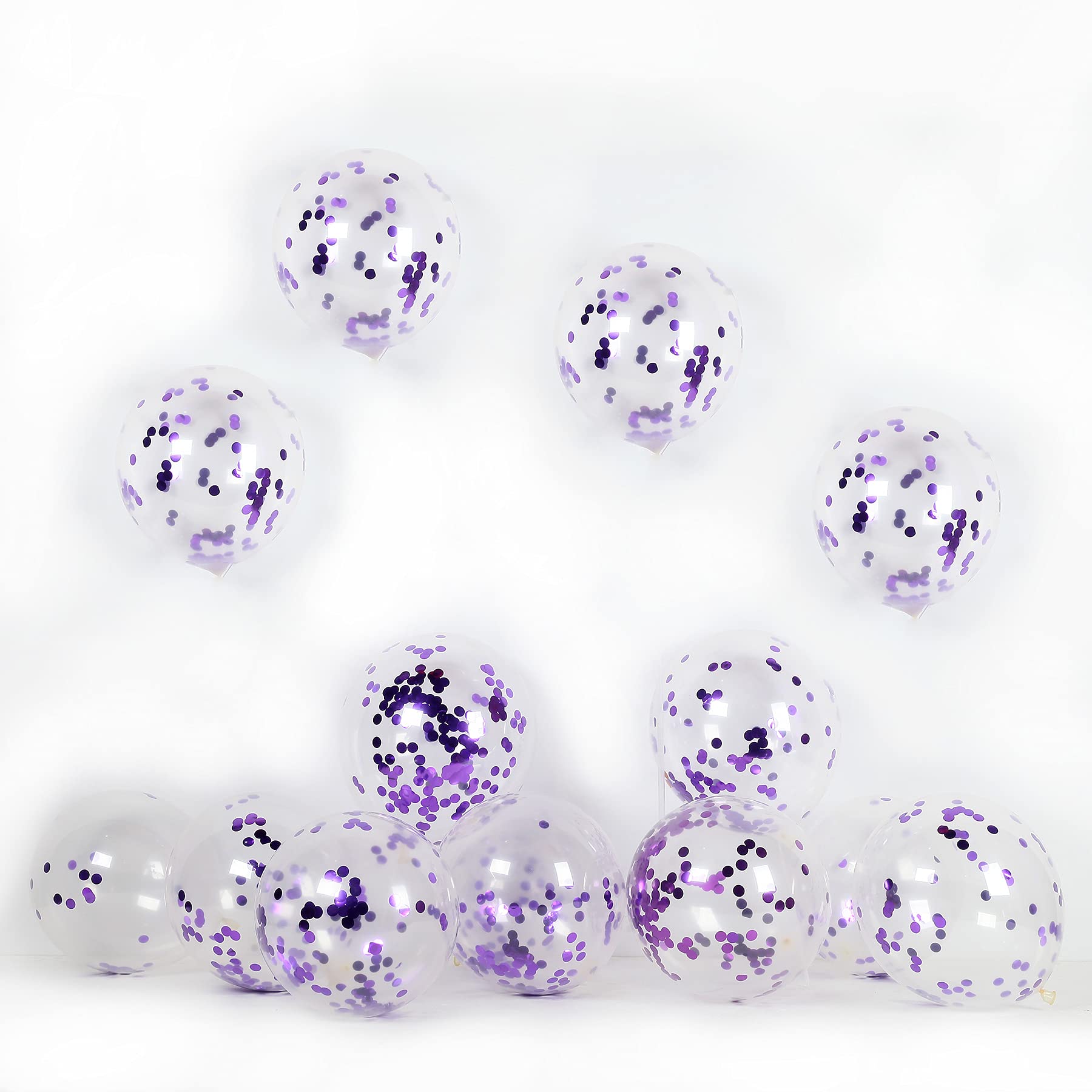 30 Pack 12 Inch Purple Confetti Balloons - Latex Party Balloons with Colorful Confetti Dots for Wedding, Engagement, Graduation, Baby Shower & Birthday Party Decorations - Perfect for Indoor & Outdoor Celebrations