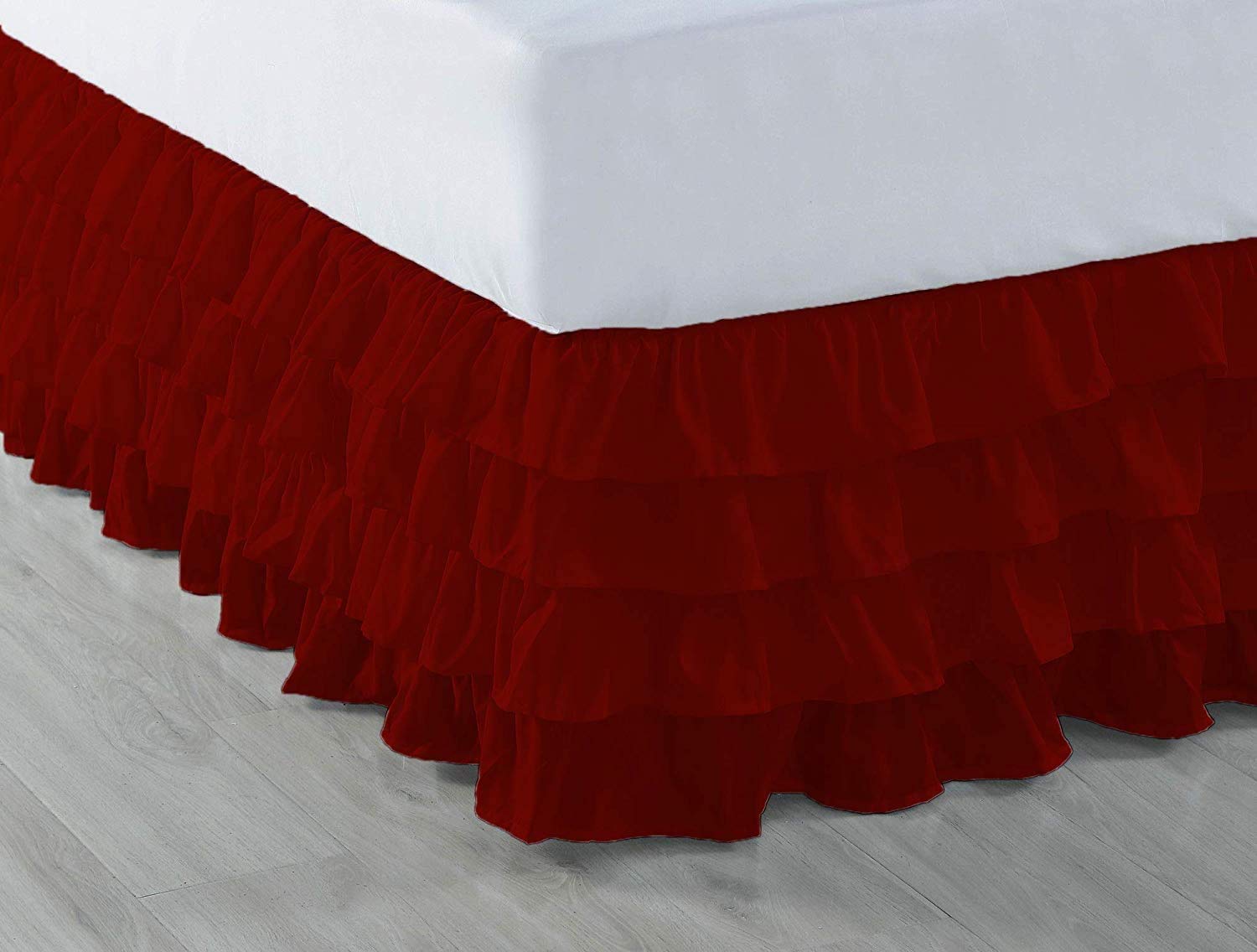 Exotica Collection 100% Organic Cotton Multi Ruffled Waterfall Bed Skirt - 14