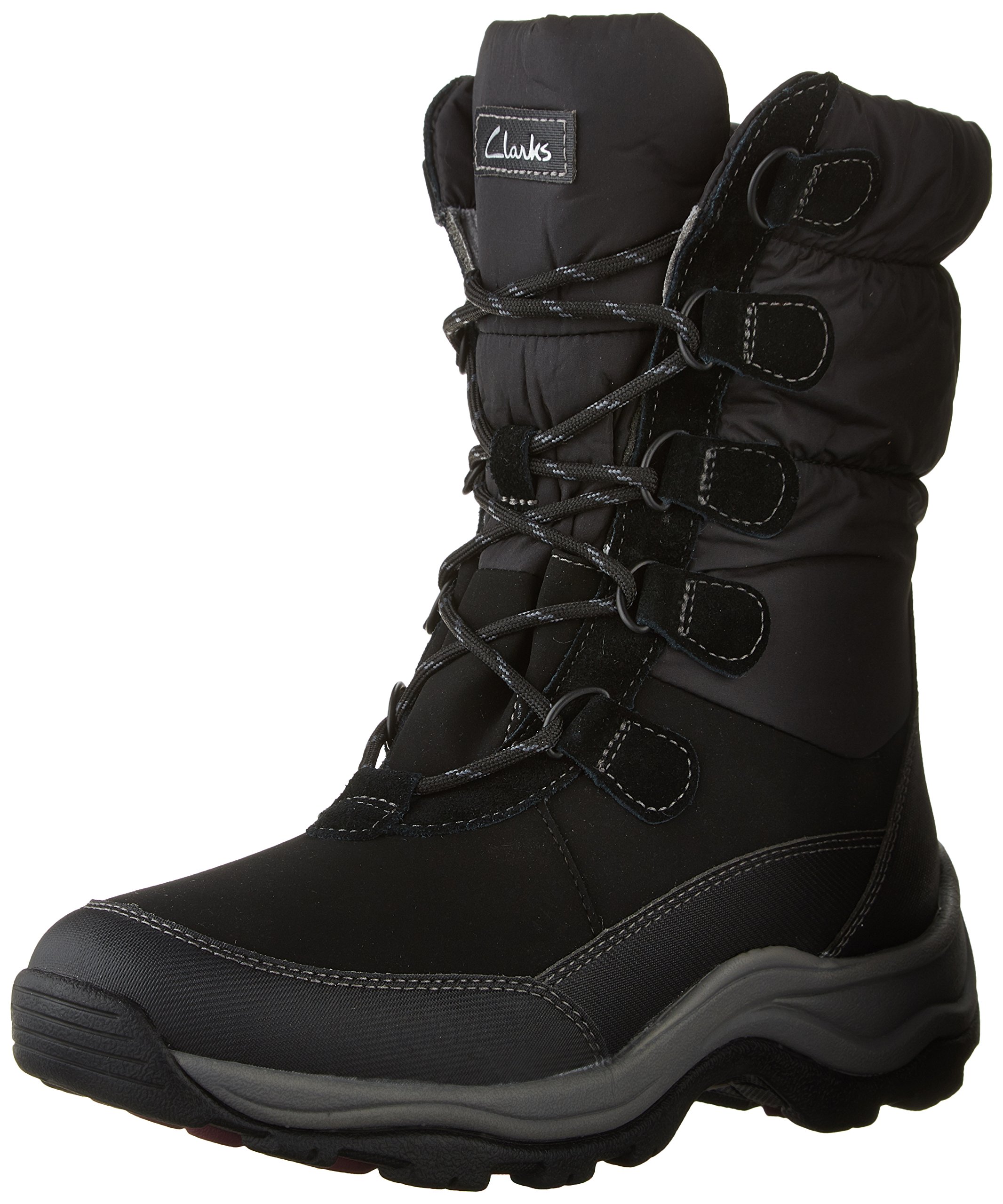 Clarks Women's Arctic Mission Boots Size 7.5 M Black - Waterproof Winter Snow Boots for Hiking, Walking & Cold Weather