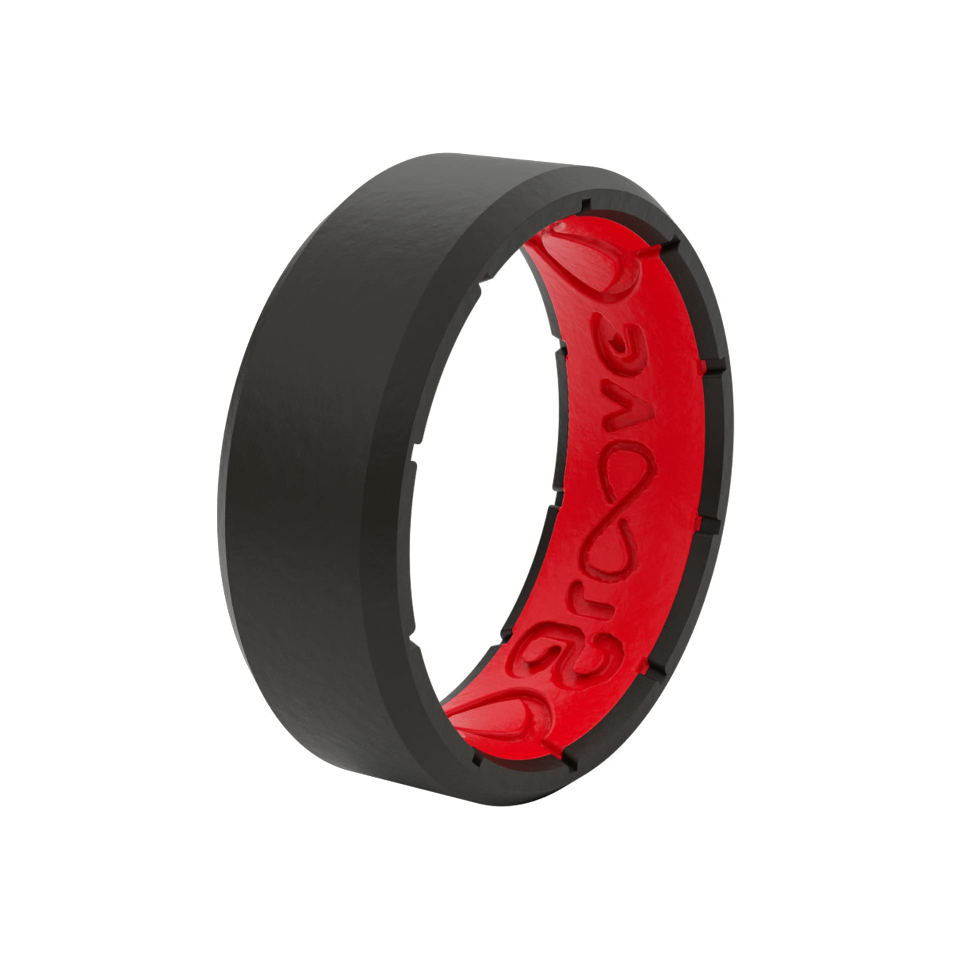 Groove Life Edge Silicone Ring for Men - Breathable Rubber Wedding Band with Unique Design, Comfort Fit & Lifetime Warranty - Perfect for Active Lifestyles, Gym, Swimming & Outdoor Adventures