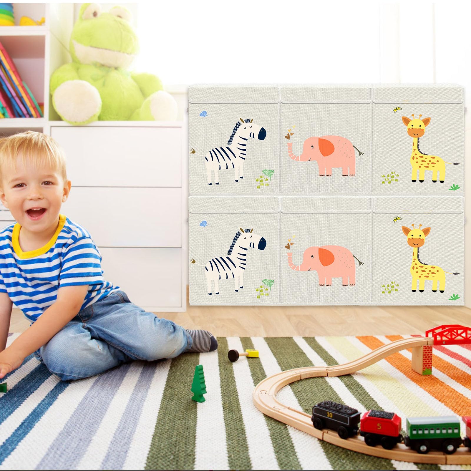 Homyfort Large Toy Storage Box with Lid & Dividers - Collapsible Organizer Bin for Kids Toys, Playroom, Nursery, Closet & Living Room | Perfect for Boys & Girls Toy Organization & Home Decor