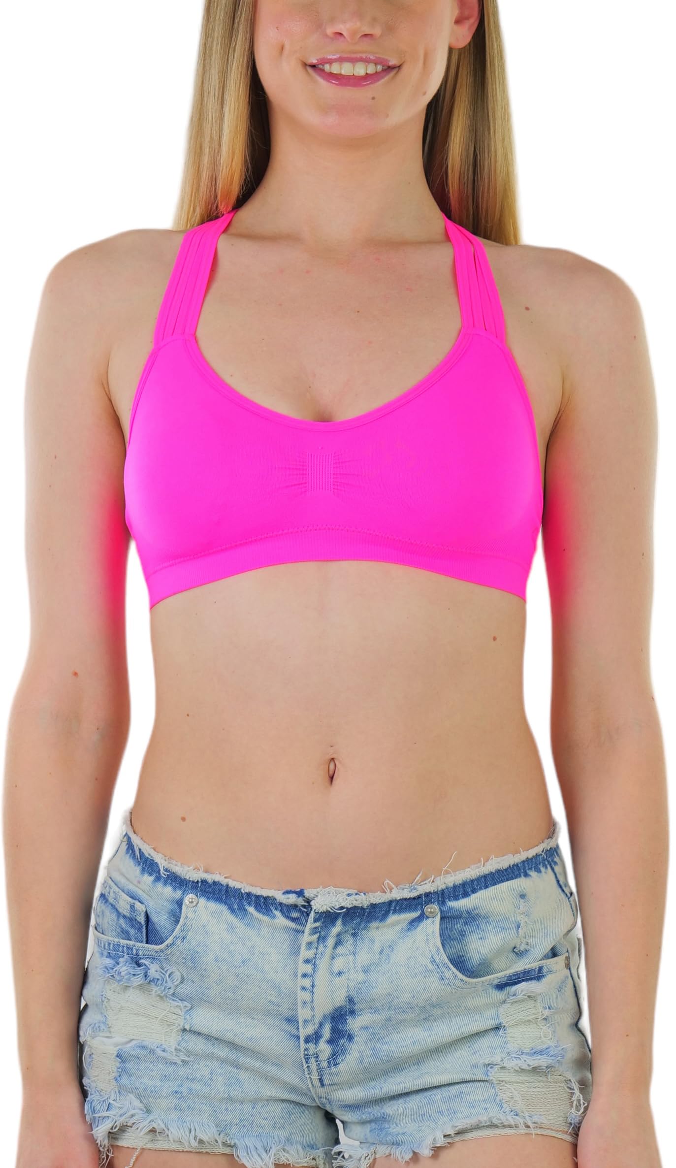ToBeInStyle Women's Seamless Wire-Free Sports Bras & Bralettes - Supportive, Comfortable for Yoga, Running, Gym & Everyday Wear